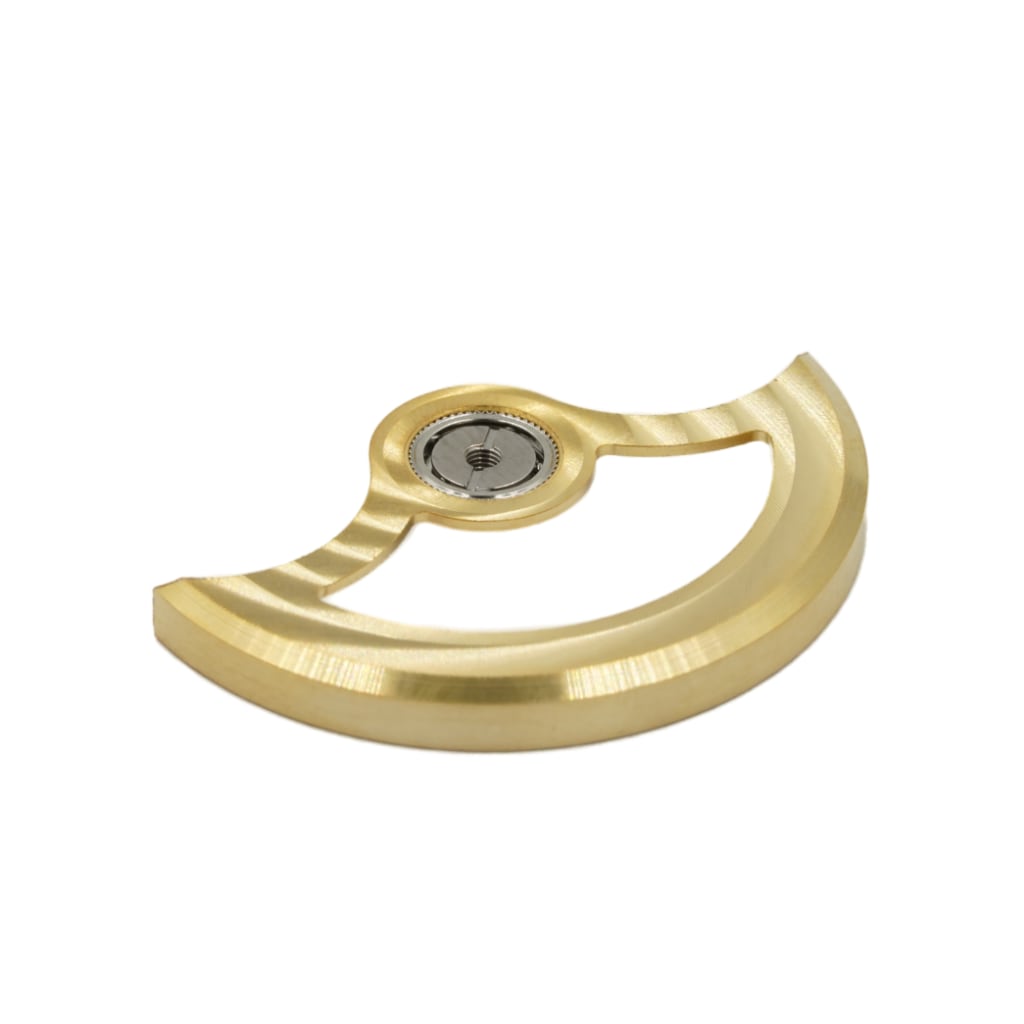 NH Movement Rotor - Côtes de Genève II - Yellow Gold - - - - Lucius Atelier - Swiss Quality Seiko Watch Mod Parts
