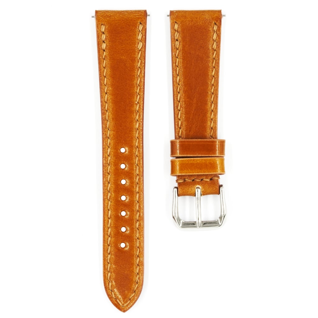 Shell Cordovan Leather Strap 20/16mm [Cognac, Full Stitch] - Small (14.5 - 17.0cm) - - - Lucius Atelier - Swiss Quality Seiko Watch Mod Parts