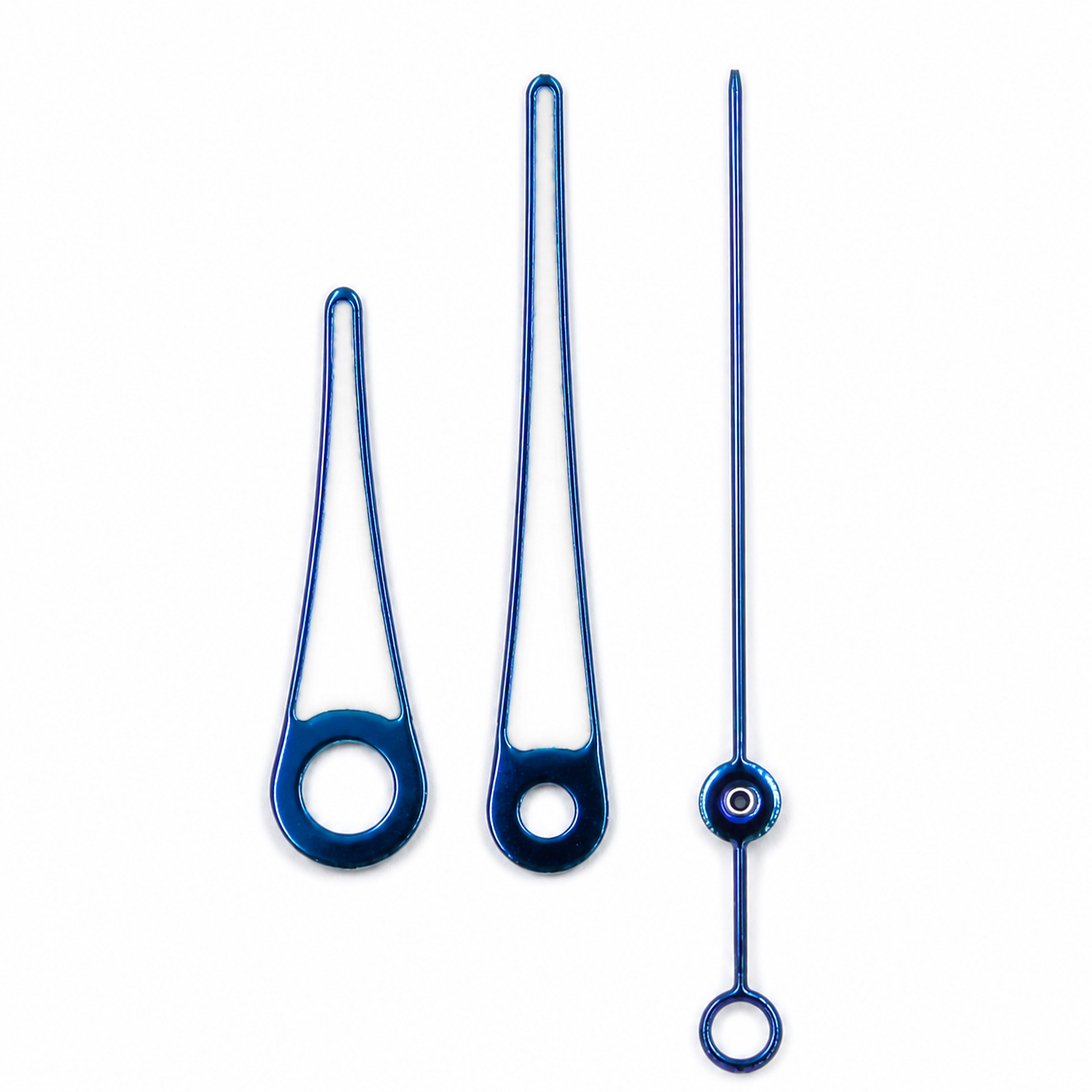 Teardrop Needle Hands - Polished Blue - Luminous