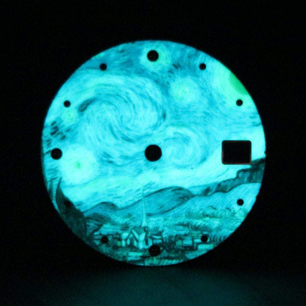 Luminous The Starry Night Dial (Date) - - - - Lucius Atelier - Swiss Quality Seiko Watch Mod Parts