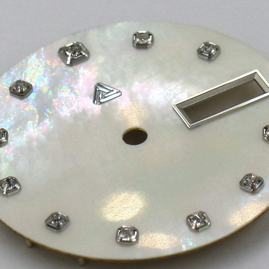 Mother of Pearl Dial - Natural / Swarovski Edition (Day Date) - - - - Lucius Atelier - Swiss Quality Seiko Watch Mod Parts