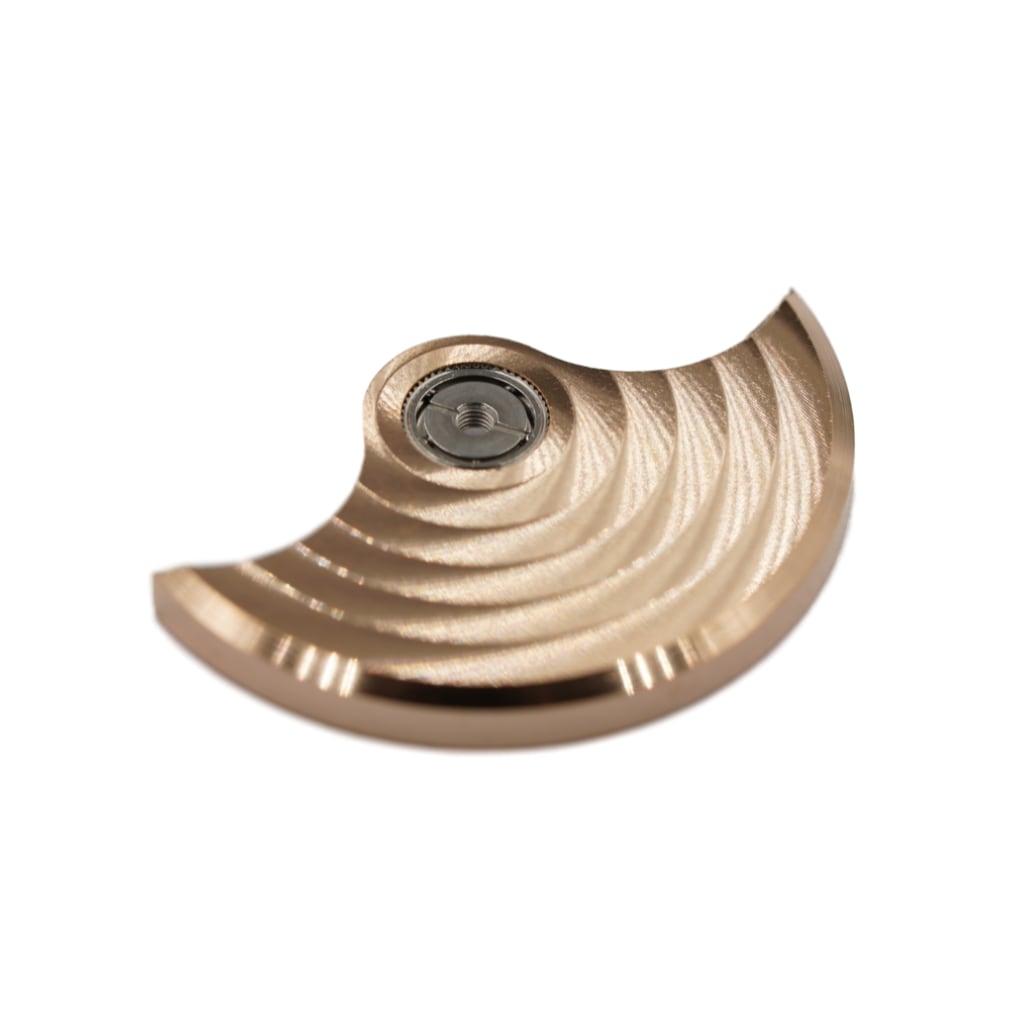 NH Movement Rotor - Côtes de Genève - Rose Gold - - - - Lucius Atelier - Swiss Quality Seiko Watch Mod Parts