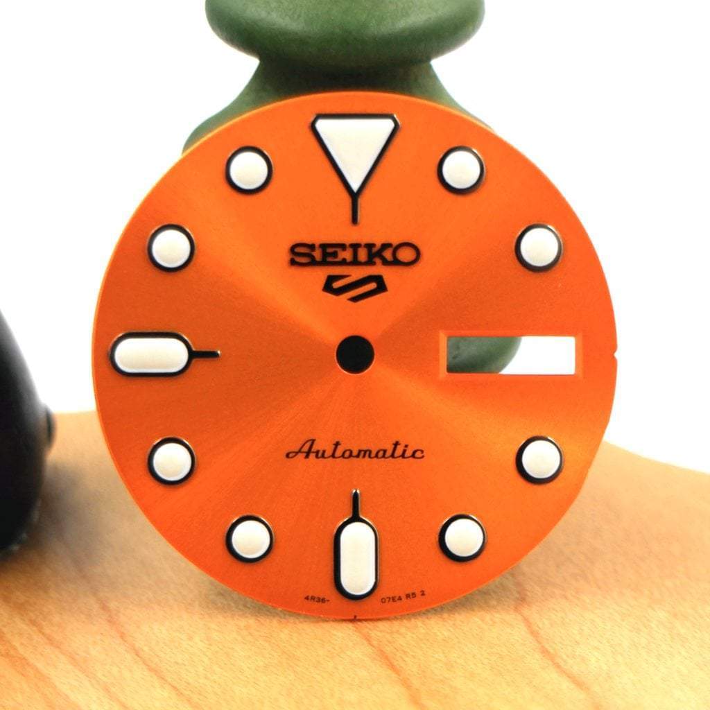 SEIKO 5 Sports SRPD Dial - Orange - 4 o'clock - - - Lucius Atelier - Swiss Quality Seiko Watch Mod Parts