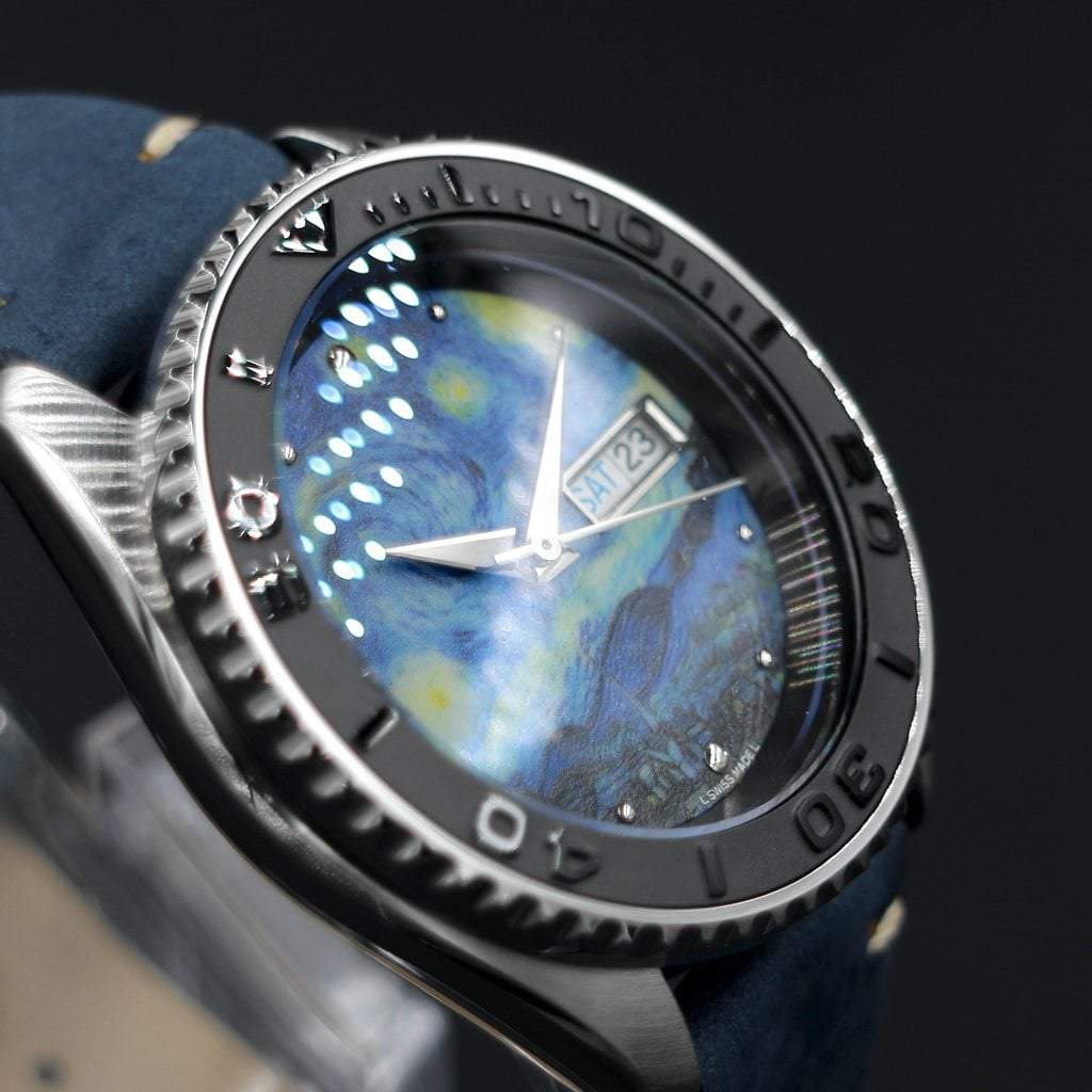 SEIKO SKX009 The Starry Night #xxx150 - - - - Lucius Atelier - Swiss Quality Seiko Watch Mod Parts