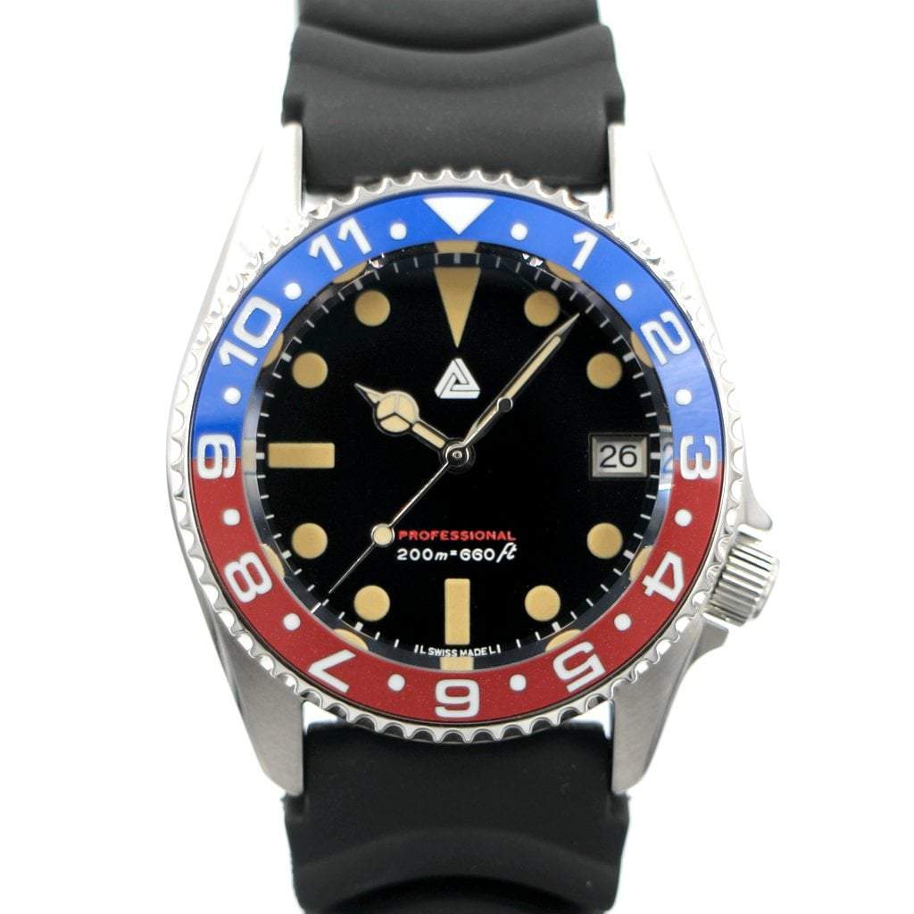 SEIKO SKX013 Vintage Submariner Pepsi Dual Time #1 - - - - Lucius Atelier - Swiss Quality Seiko Watch Mod Parts
