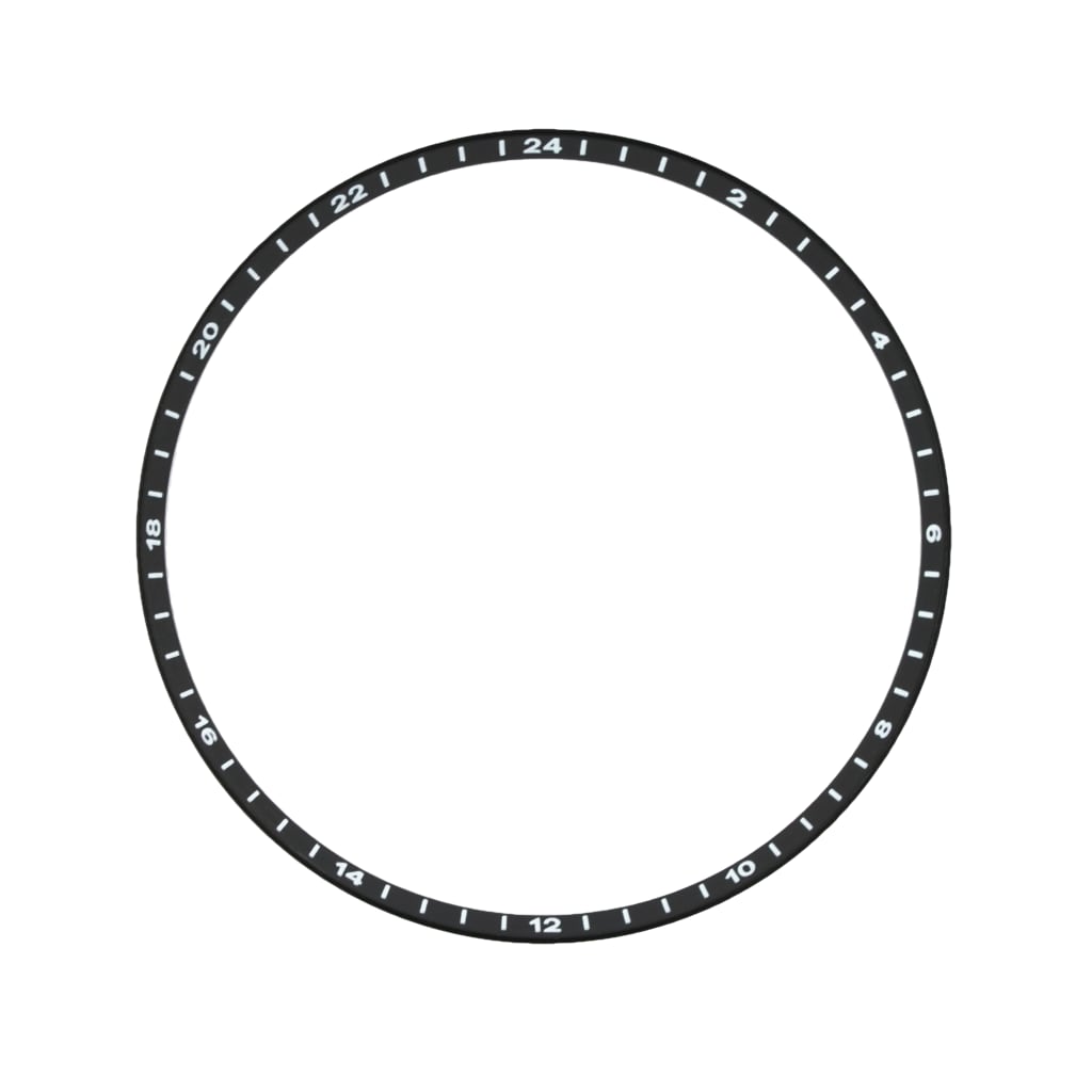 SKX013 Brushed Black Chapter Ring - GMT 24H Numerals - - - - Lucius Atelier - Swiss Quality Seiko Watch Mod Parts