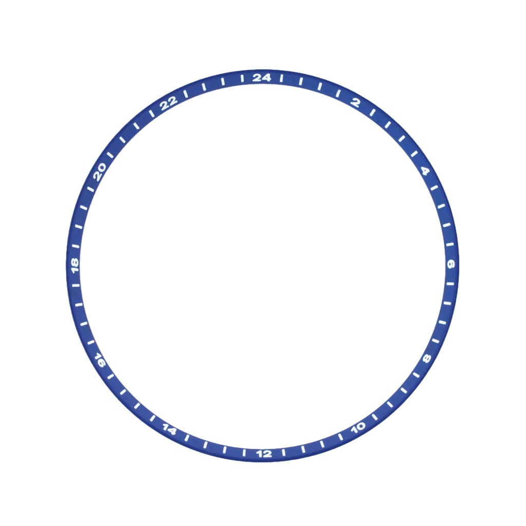 SKX013 Brushed Blue Chapter Ring - GMT 24H Numerals - - - - Lucius Atelier - Swiss Quality Seiko Watch Mod Parts
