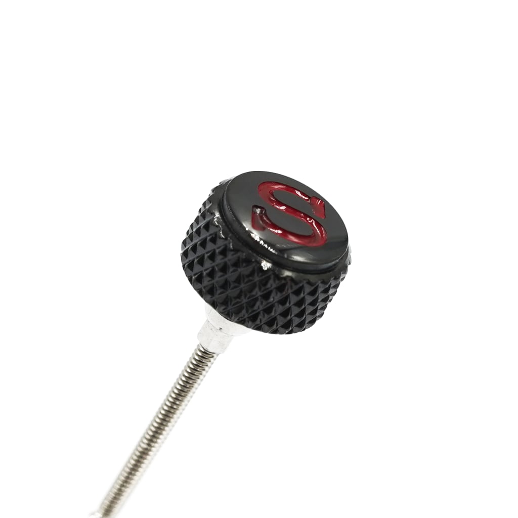 SKX013 Crown - Knurled - Signed S in Red (DLC BLACK EDITION) - - - - Lucius Atelier - Swiss Quality Seiko Watch Mod Parts