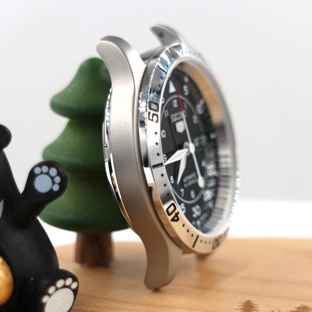 SNK Seiko Dive-Styled Bezel - Silver - - - - Lucius Atelier - Swiss Quality Seiko Watch Mod Parts