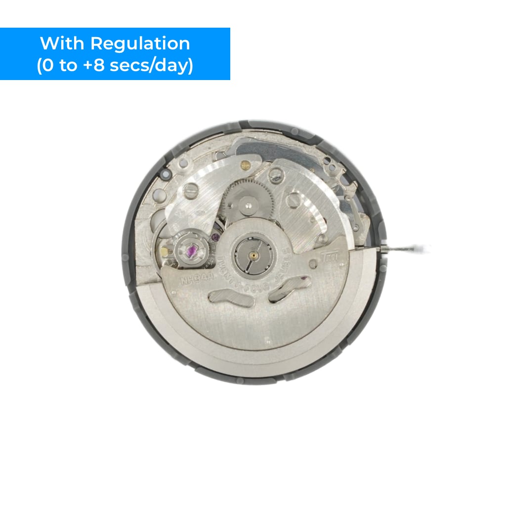 Seiko (TMI) NH34 Automatic Movement - GMT Date (White) - Regulated (0 to +8 secs/day) - - - Lucius Atelier - Swiss Quality Seiko Watch Mod Parts