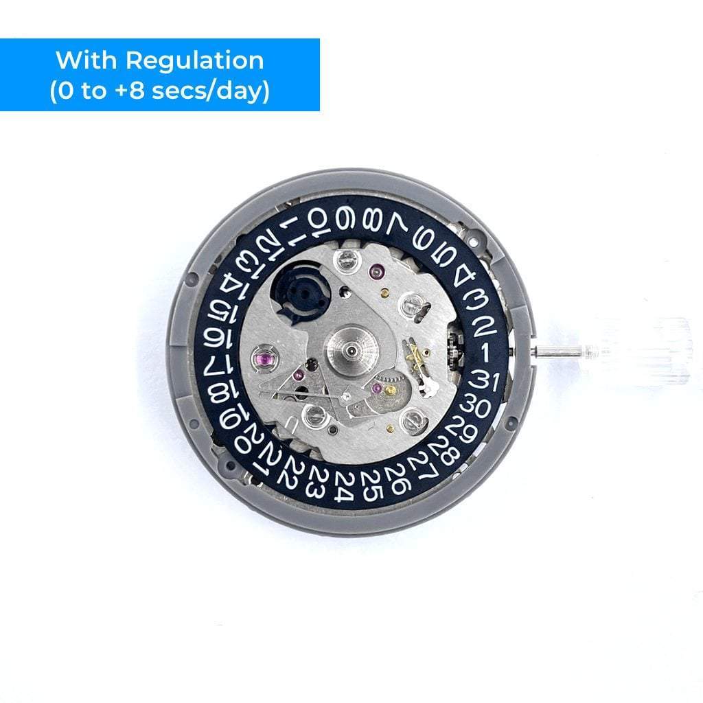 Seiko (TMI) NH35 Automatic Movement - Date (Black) - Regulated (0 to +8 secs/day) - - - Lucius Atelier - Swiss Quality Seiko Watch Mod Parts