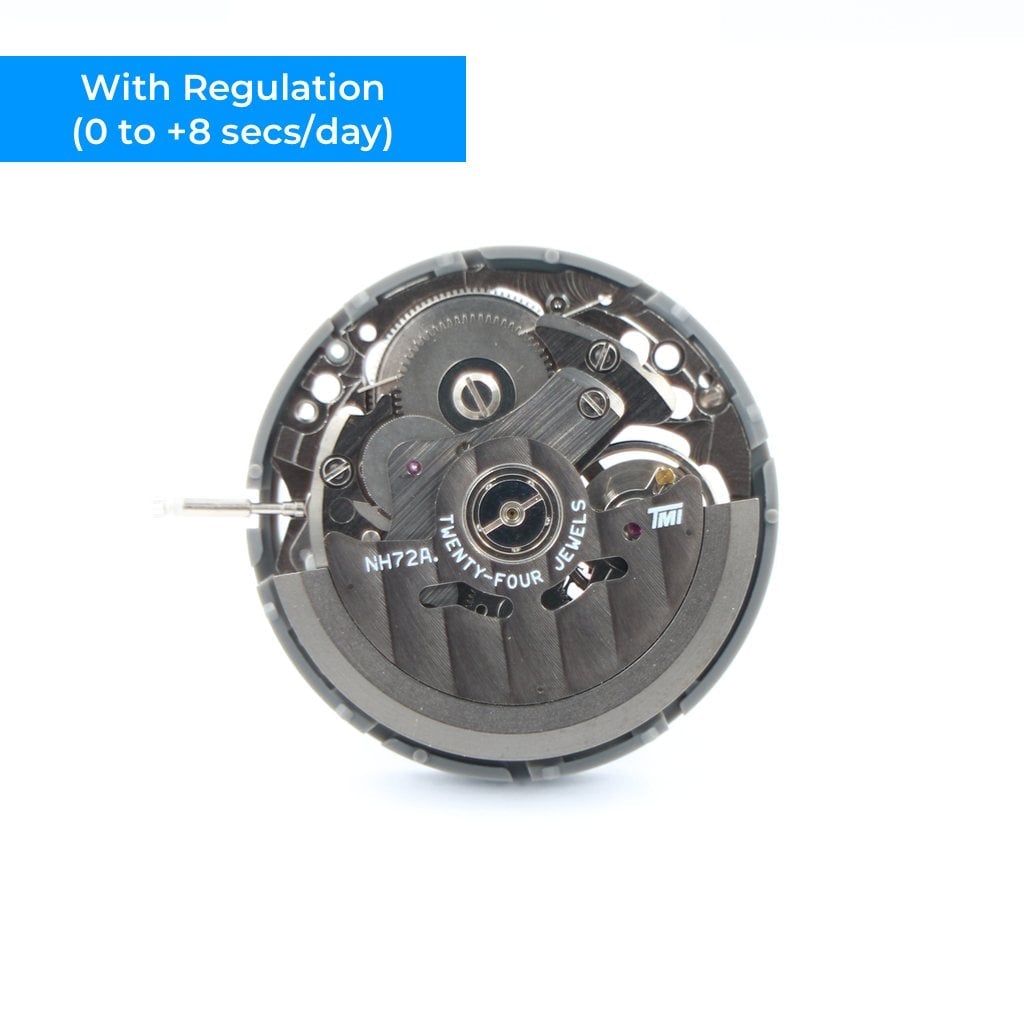 Seiko (TMI) NH72 Automatic Movement - Skeleton Ruthenium Grey - Regulated (0 to +8 secs/day) - - - Lucius Atelier - Swiss Quality Seiko Watch Mod Parts