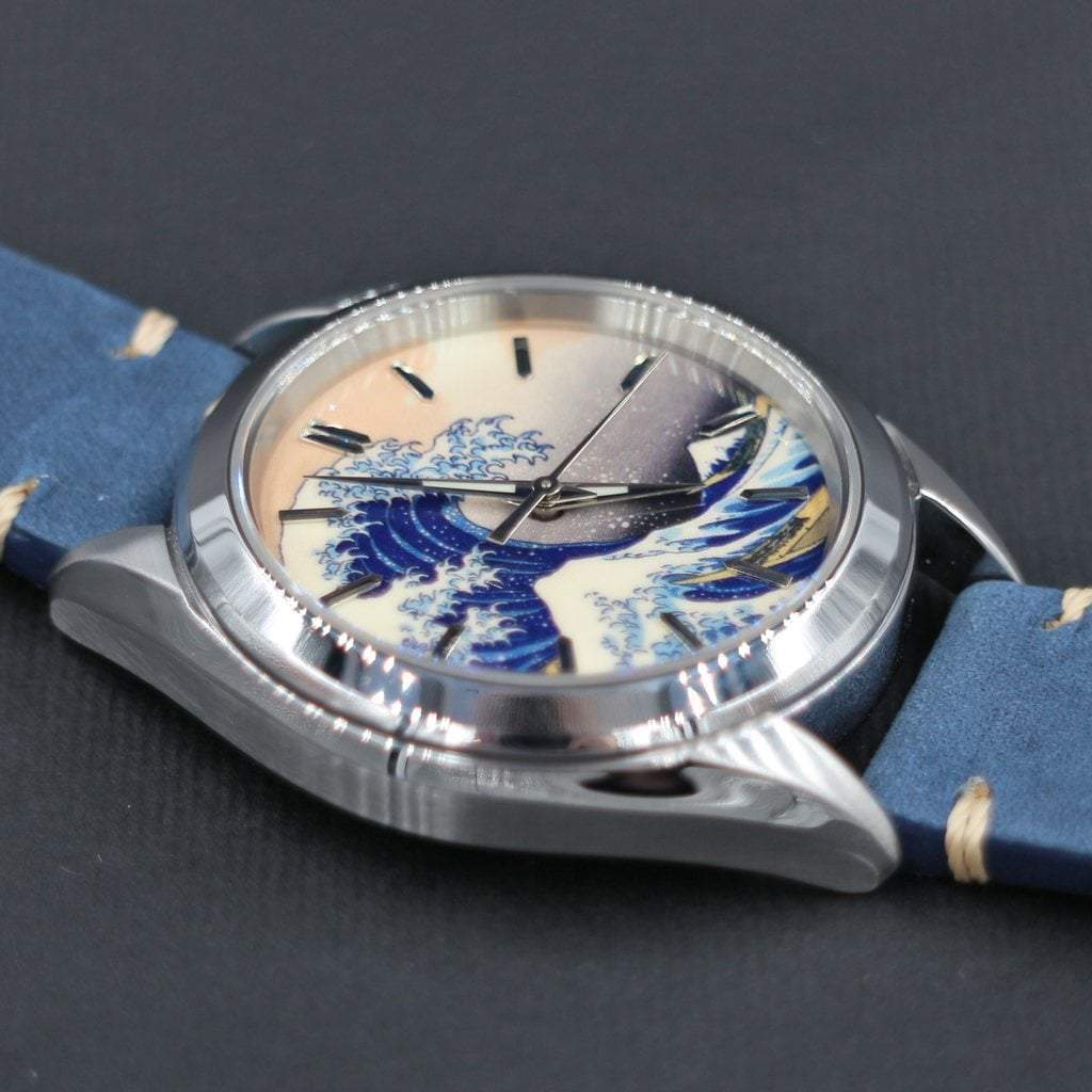 The Great Wave off Kanagawa Dial (No Date) - - - - Lucius Atelier - Swiss Quality Seiko Watch Mod Parts