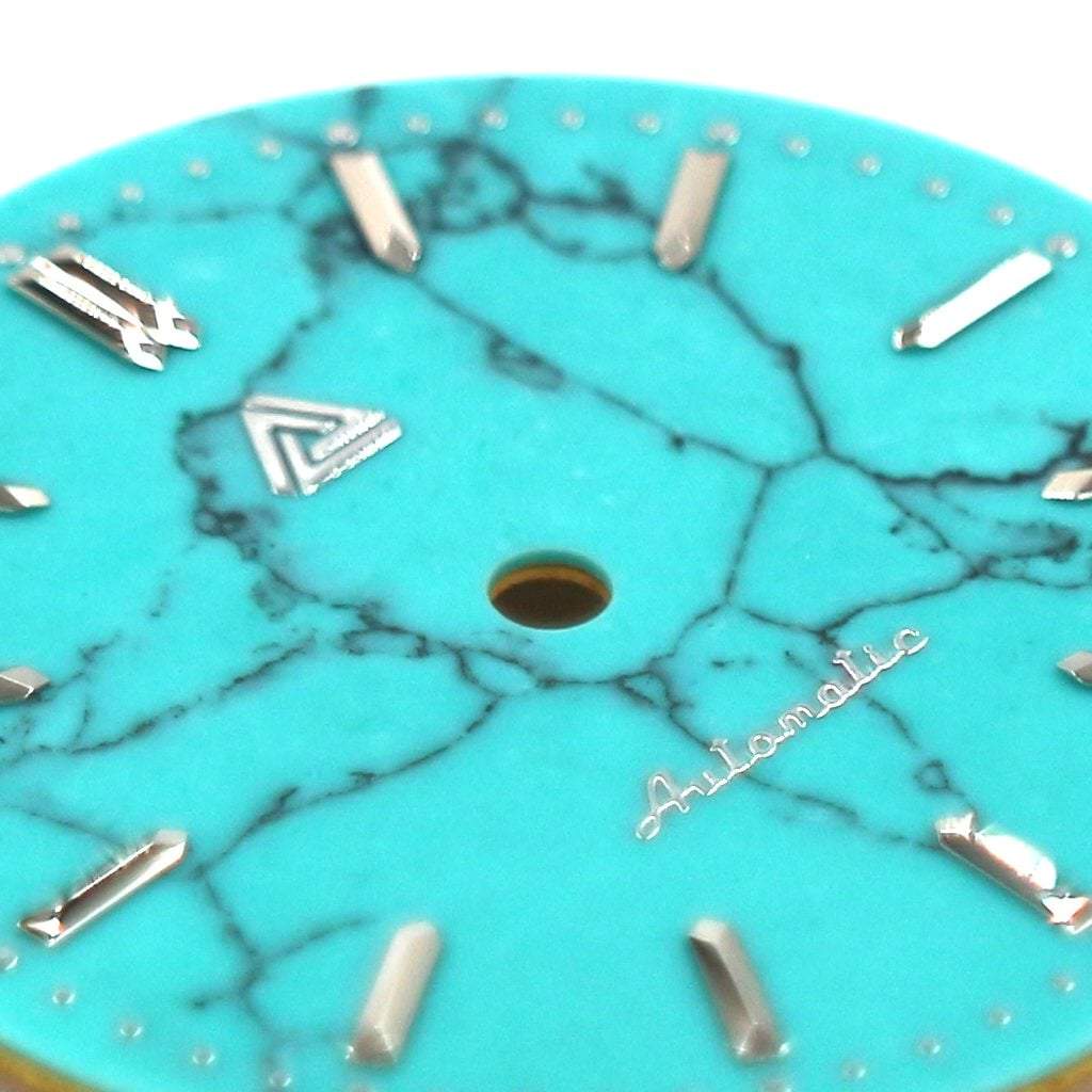 Turquoise Crystal Dial (No Date) - - - - Lucius Atelier - Swiss Quality Seiko Watch Mod Parts