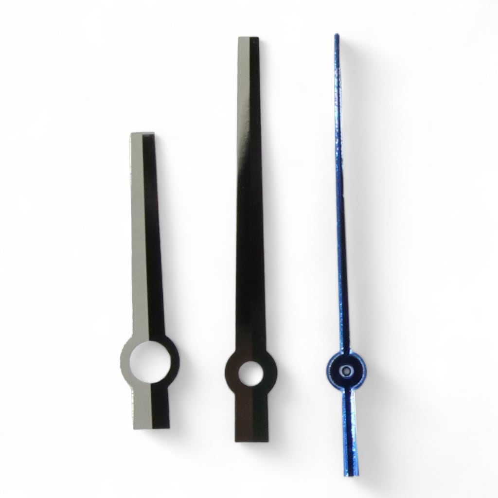 Baton Hands - Polished Silver & Blue (President Edition) - - - - Lucius Atelier - Swiss Quality Seiko Watch Mod Parts