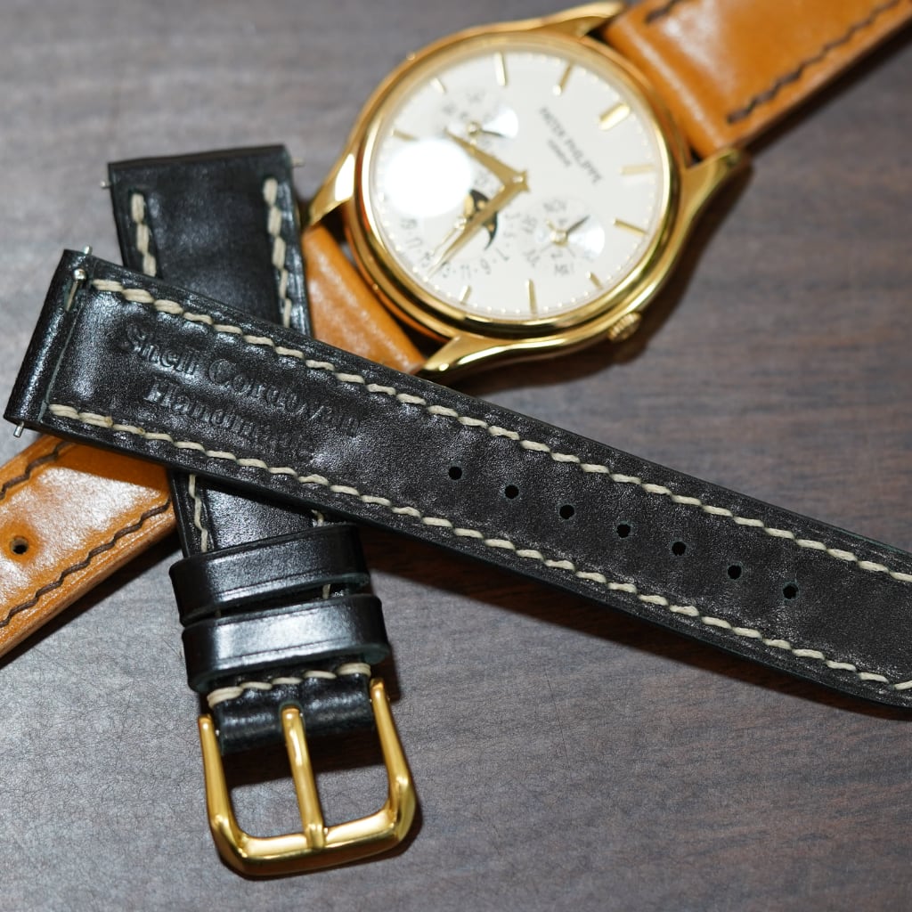 Custom Shell Cordovan Leather Strap - - - - Lucius Atelier - Swiss Quality Seiko Watch Mod Parts