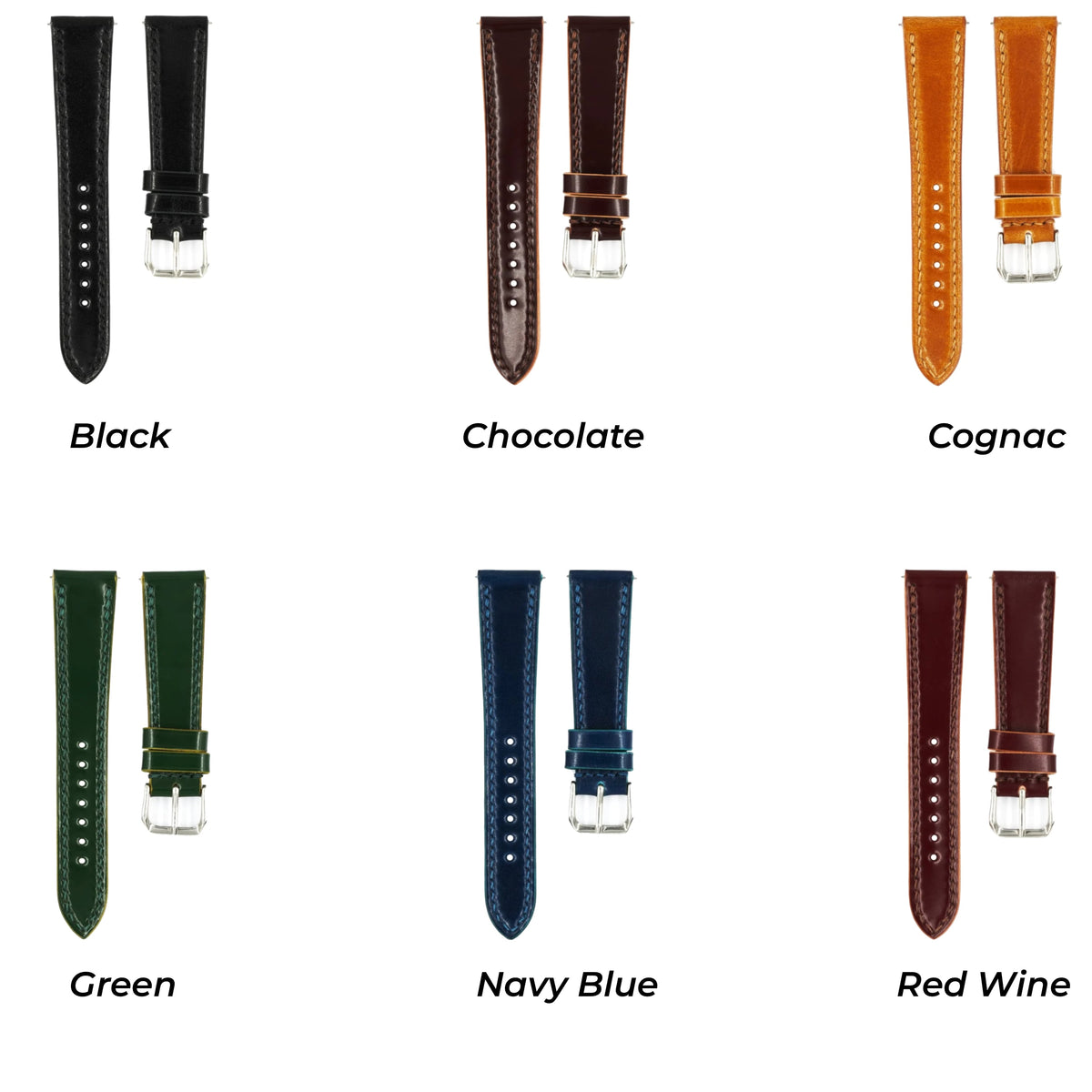 Custom Shell Cordovan Leather Strap - - - - Lucius Atelier - Swiss Quality Seiko Watch Mod Parts