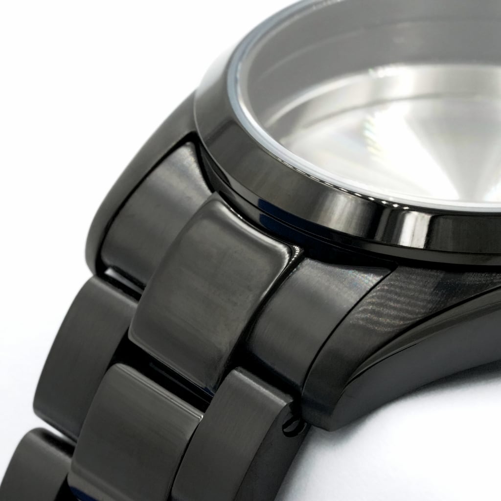 Explorer Watch Case - 36mm [ULTRA THIN DLC BLACK EDITION] - Solid - Coin Edge 6mm - Sterile - Lucius Atelier - Swiss Quality Seiko Watch Mod Parts