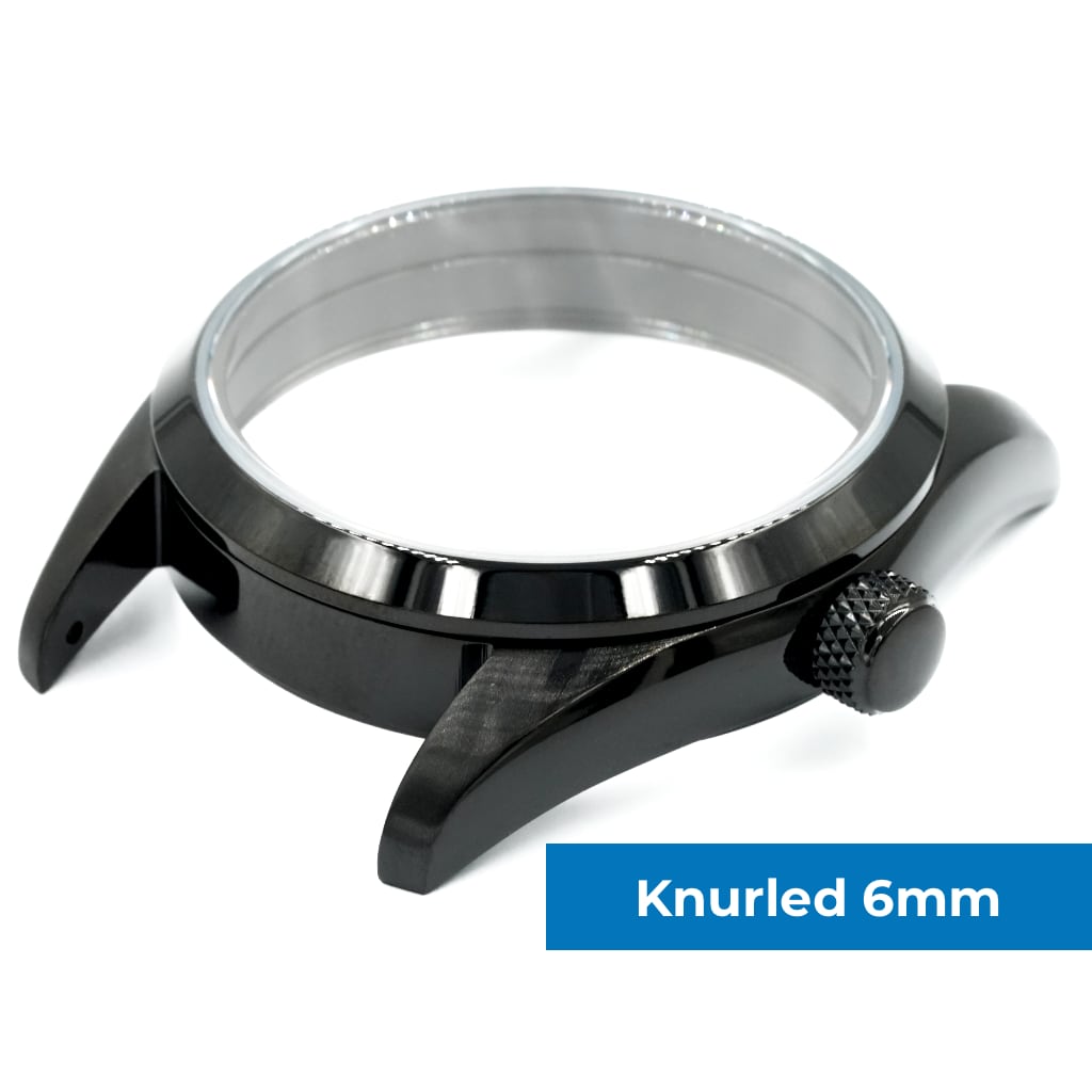 Explorer Watch Case - 36mm [ULTRA THIN DLC BLACK EDITION] - Solid - Coin Edge 6mm - Sterile - Lucius Atelier - Swiss Quality Seiko Watch Mod Parts