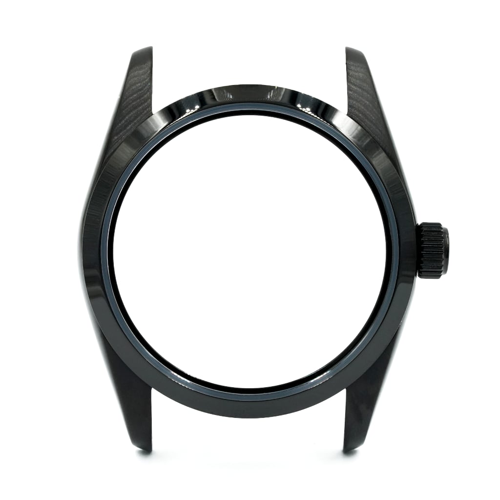 Explorer Watch Case - 36mm [ULTRA THIN DLC BLACK EDITION] - Solid - Coin Edge 6mm - Sterile - Lucius Atelier - Swiss Quality Seiko Watch Mod Parts