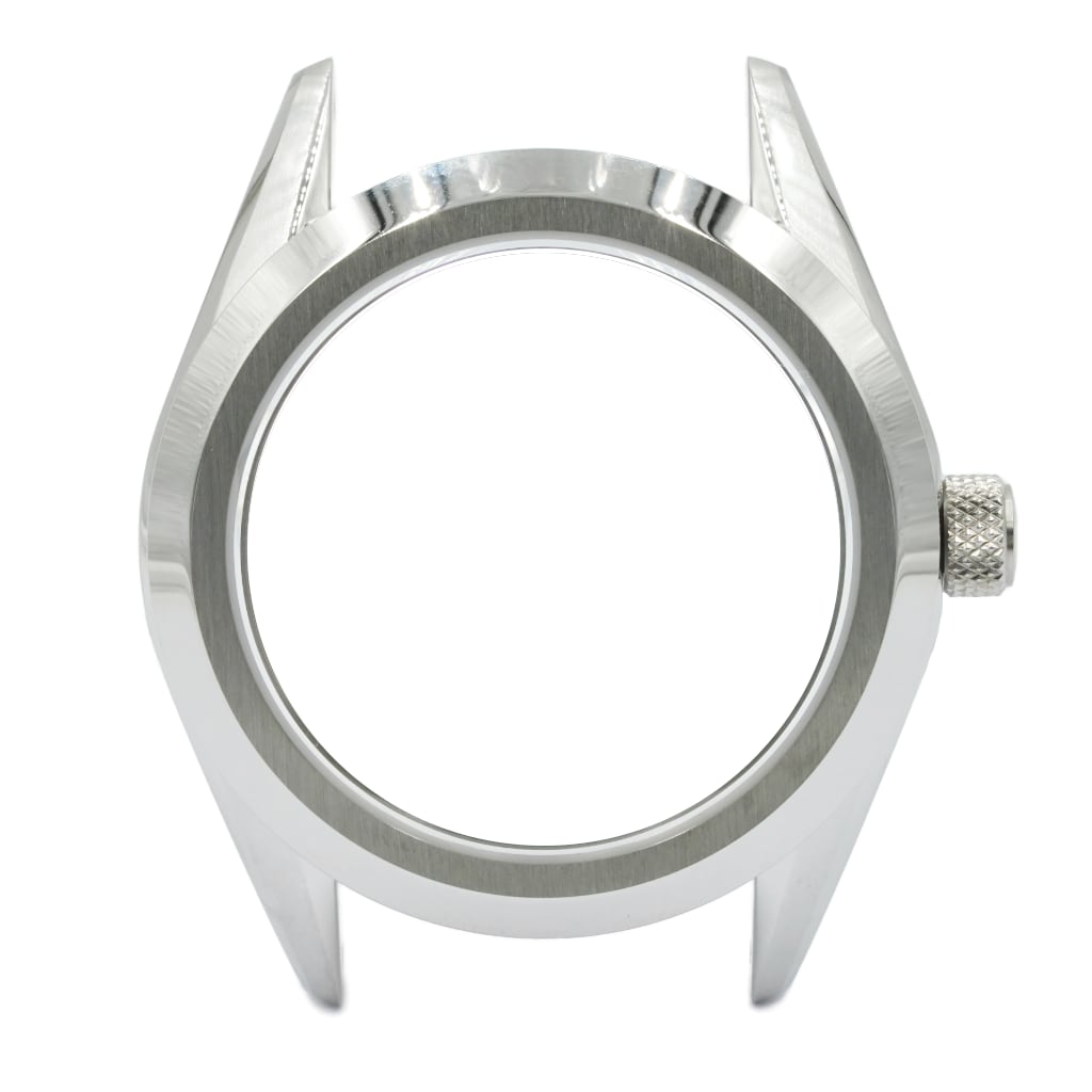 GS Watch Case - 39mm v2 [NH34-Ready] - NH [Solid] - Knurled 6mm - No Sign / Plain - Lucius Atelier - Swiss Quality Seiko Watch Mod Parts