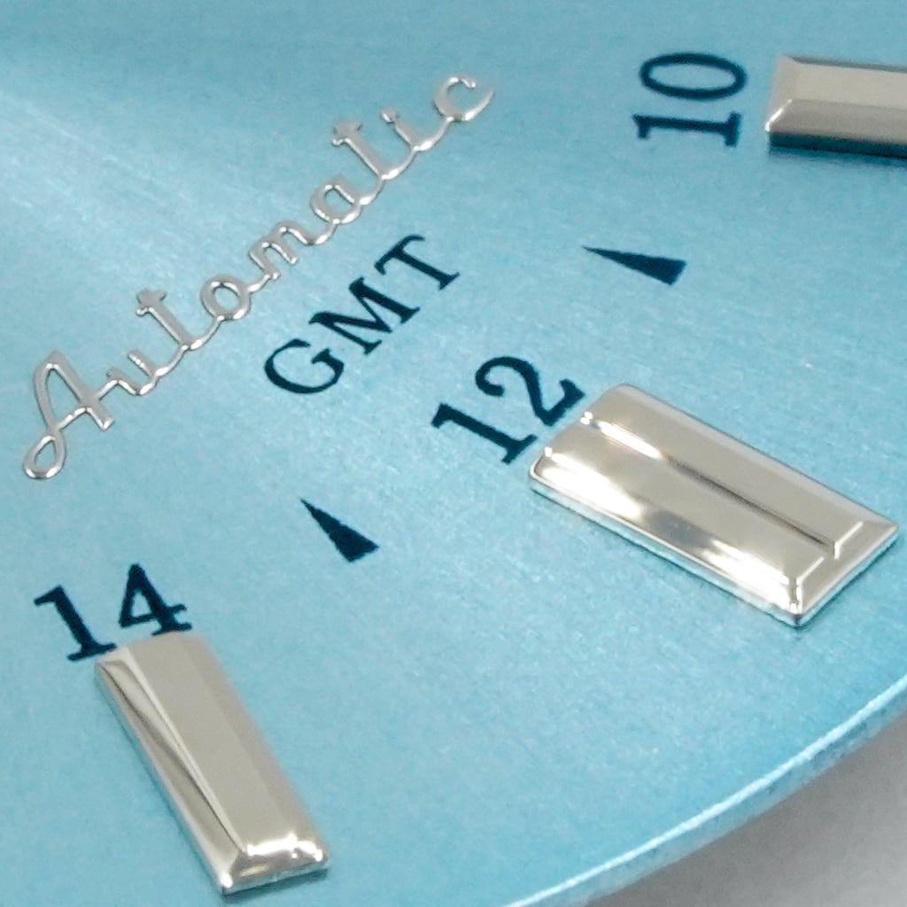 Grand Seiko GMT Dial - Sunburst Sky Blue [For NH34] - - - - Lucius Atelier - Swiss Quality Seiko Watch Mod Parts