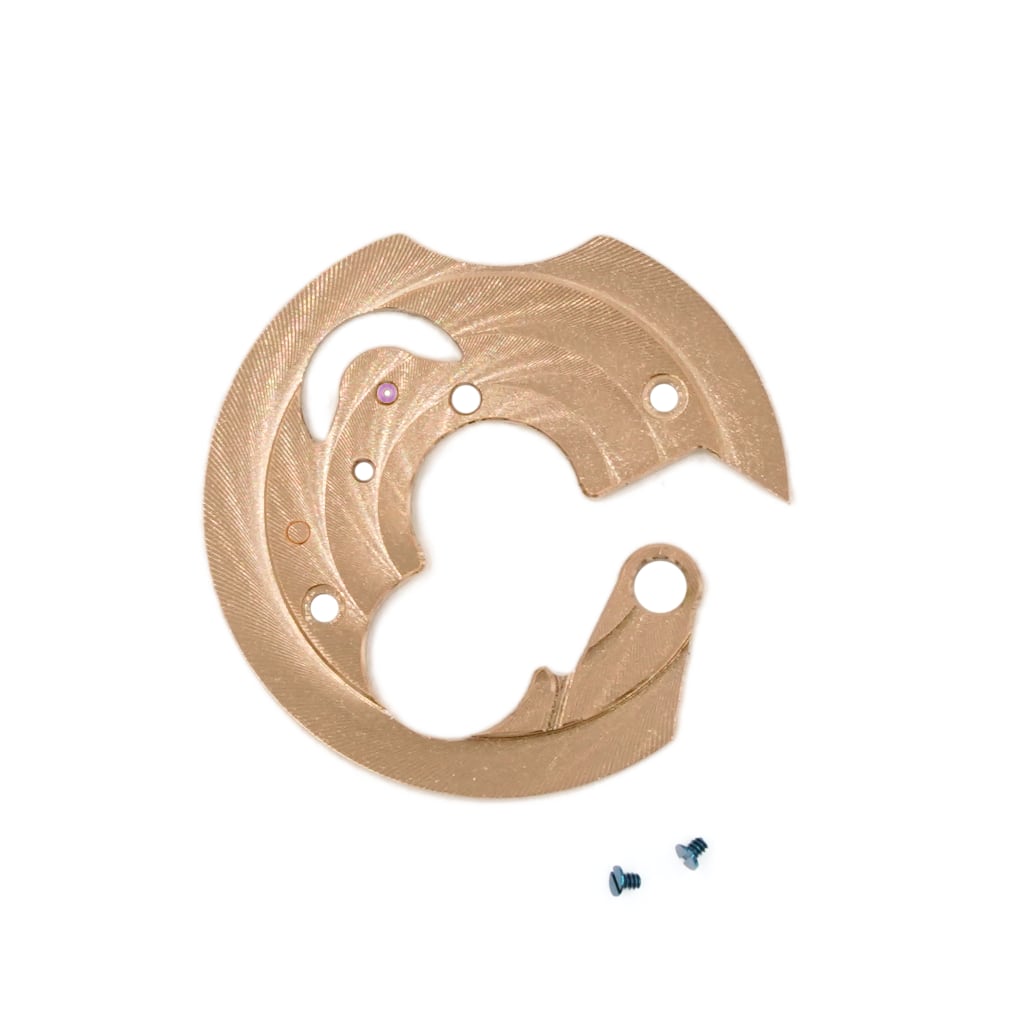 NH Movement Bridge - Côtes de Genève - Circular - Rose Gold - - - - Lucius Atelier - Swiss Quality Seiko Watch Mod Parts