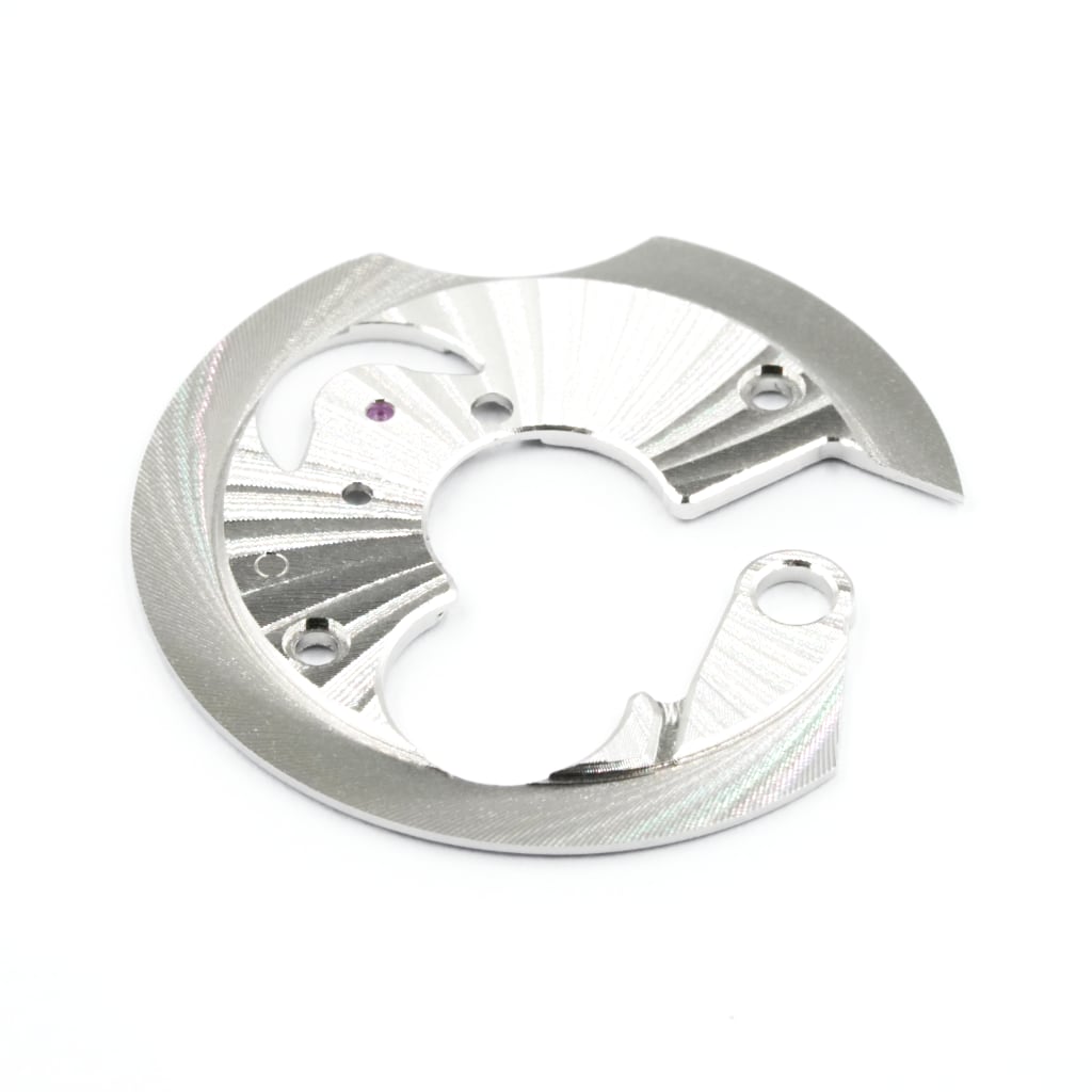 NH Movement Bridge - Côtes de Genève - Spiral Sunburst - Silver - - - - Lucius Atelier - Swiss Quality Seiko Watch Mod Parts