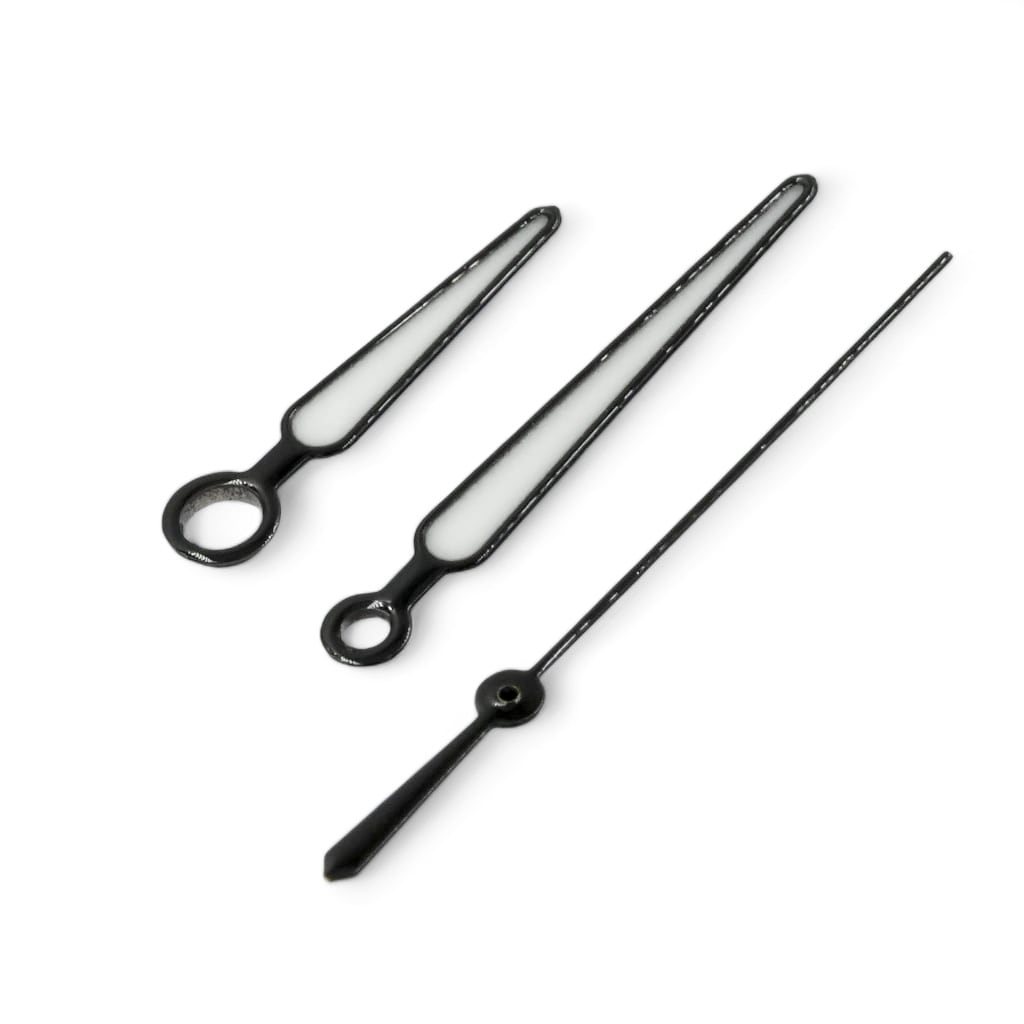 Nautilus II Hands - Polished Black - BGW9 Grade A - - - Lucius Atelier - Swiss Quality Seiko Watch Mod Parts