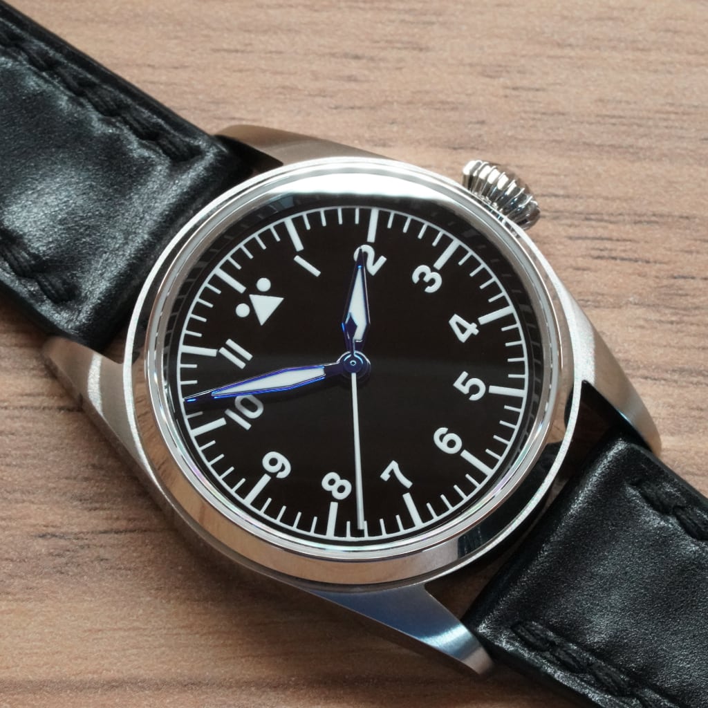 Pilot Watch Case - 34mm [ULTRA THIN EDITION] - Solid - - - Lucius Atelier - Swiss Quality Seiko Watch Mod Parts