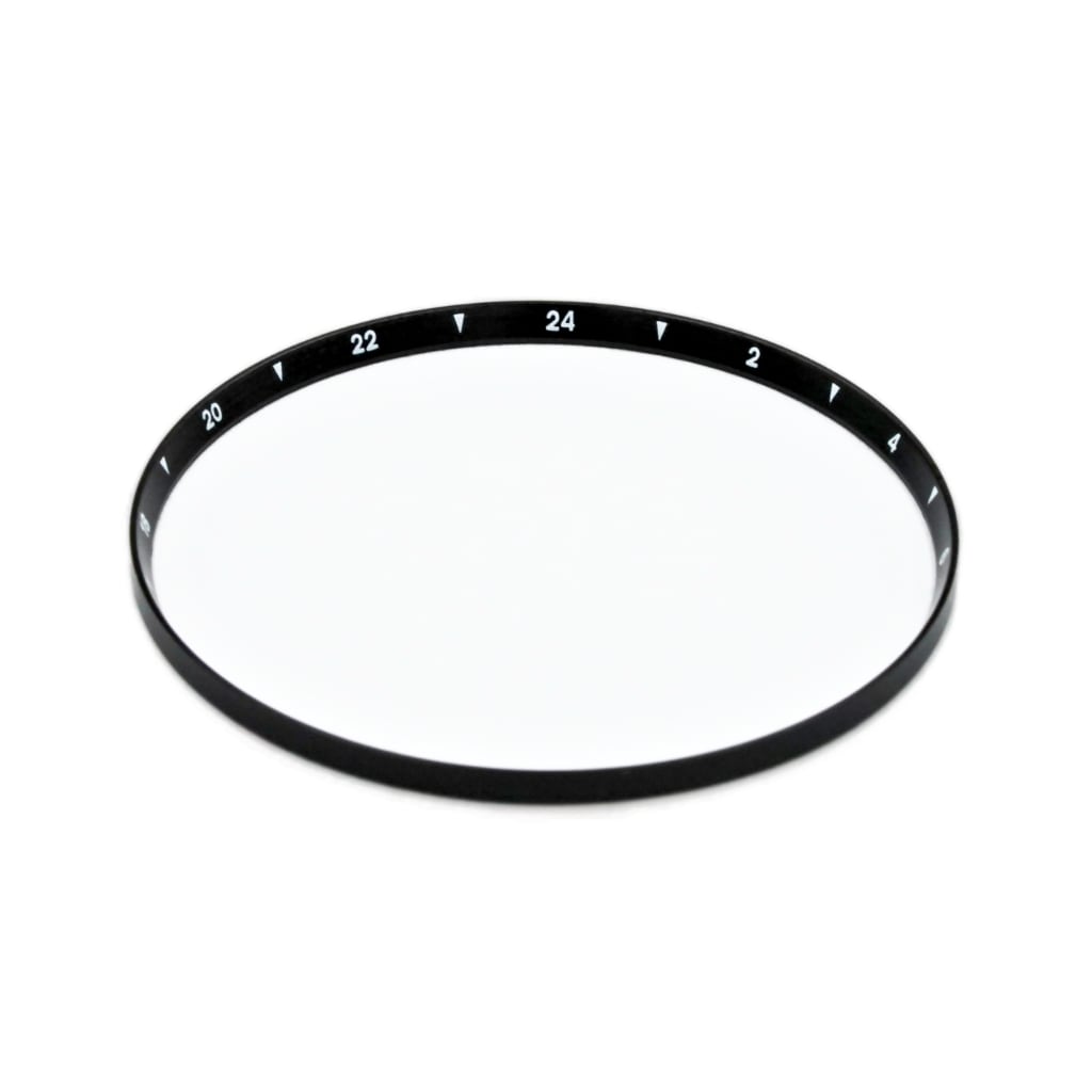 SKX013 Brushed Black Chapter Ring - GMT II 24H Numerals [ULTRA THIN EDITION] - - - - Lucius Atelier - Swiss Quality Seiko Watch Mod Parts