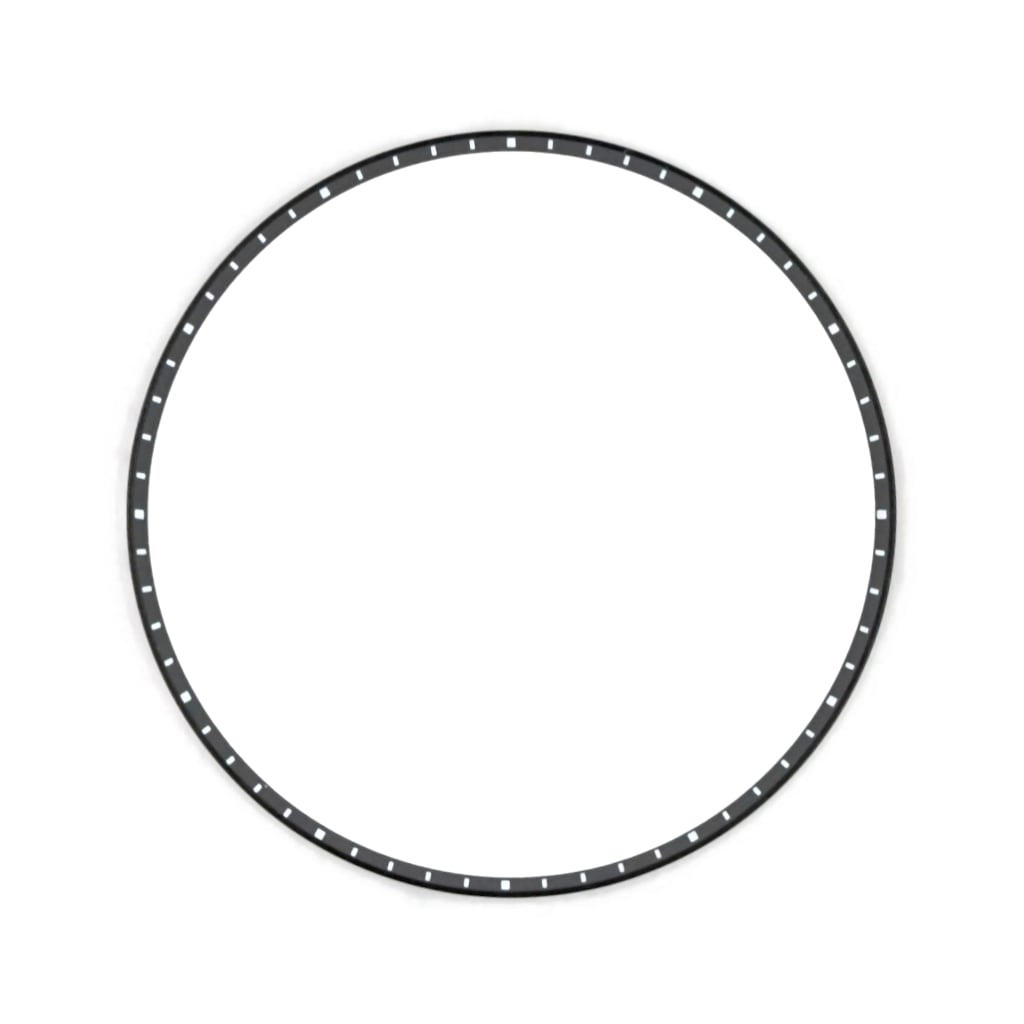 SKX013 Brushed Black Chapter Ring - White Markers [ULTRA THIN EDITION] - - - - Lucius Atelier - Swiss Quality Seiko Watch Mod Parts