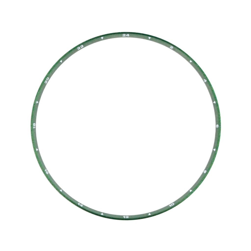 SKX013 Brushed Green Chapter Ring - GMT II 24H Numerals [ULTRA THIN EDITION] - - - - Lucius Atelier - Swiss Quality Seiko Watch Mod Parts