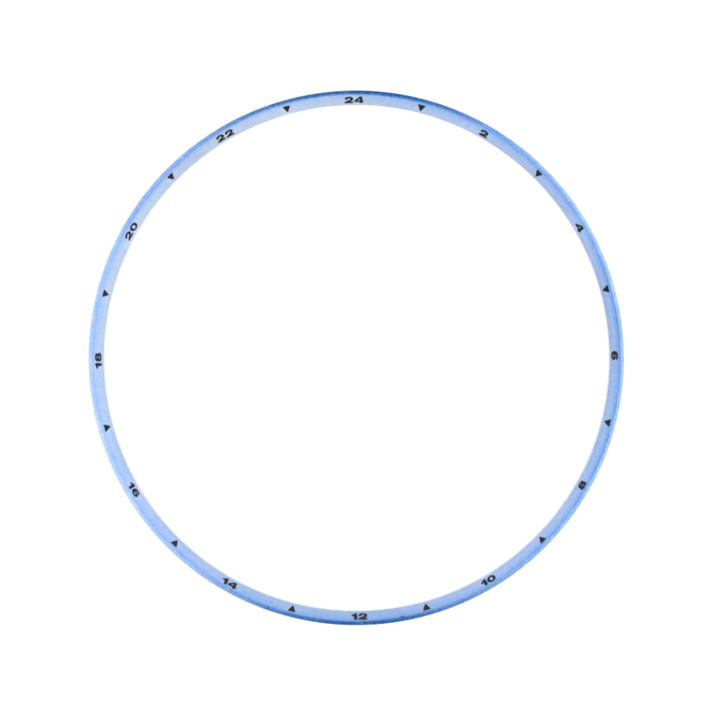 SKX013 Brushed Ice Blue Chapter Ring - GMT II 24H Numerals [ULTRA THIN EDITION] - - - - Lucius Atelier - Swiss Quality Seiko Watch Mod Parts