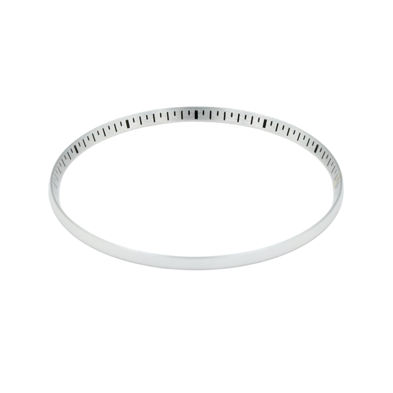 SKX013 Brushed Silver Chapter Ring - Black Markers II [ULTRA THIN EDITION] - - - - Lucius Atelier - Swiss Quality Seiko Watch Mod Parts
