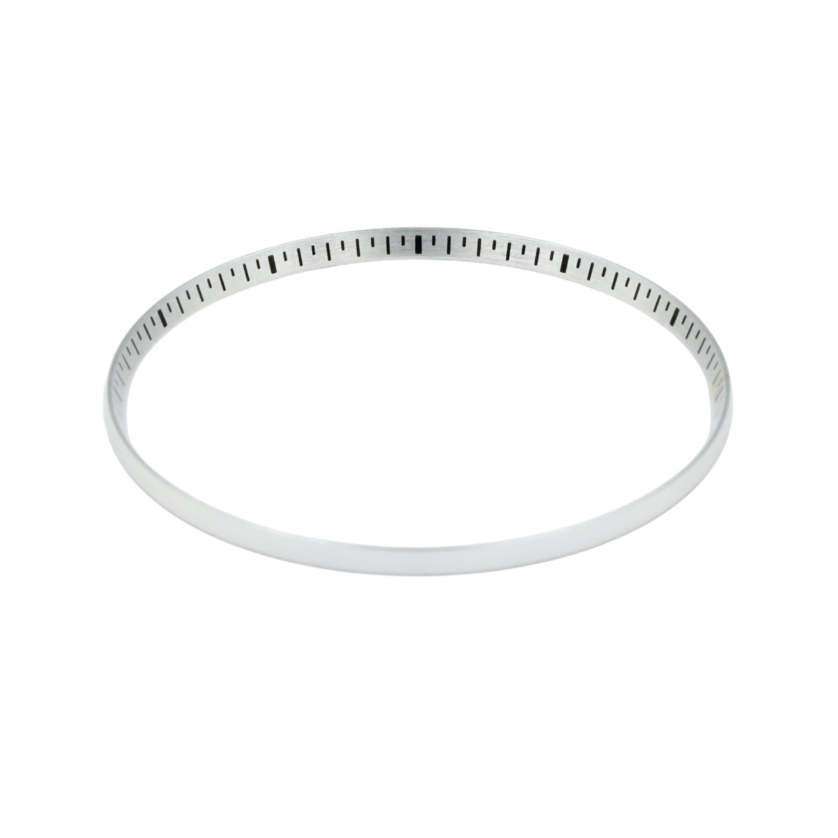 SKX013 Brushed Silver Chapter Ring - Black Markers II [ULTRA THIN EDITION] - - - - Lucius Atelier - Swiss Quality Seiko Watch Mod Parts