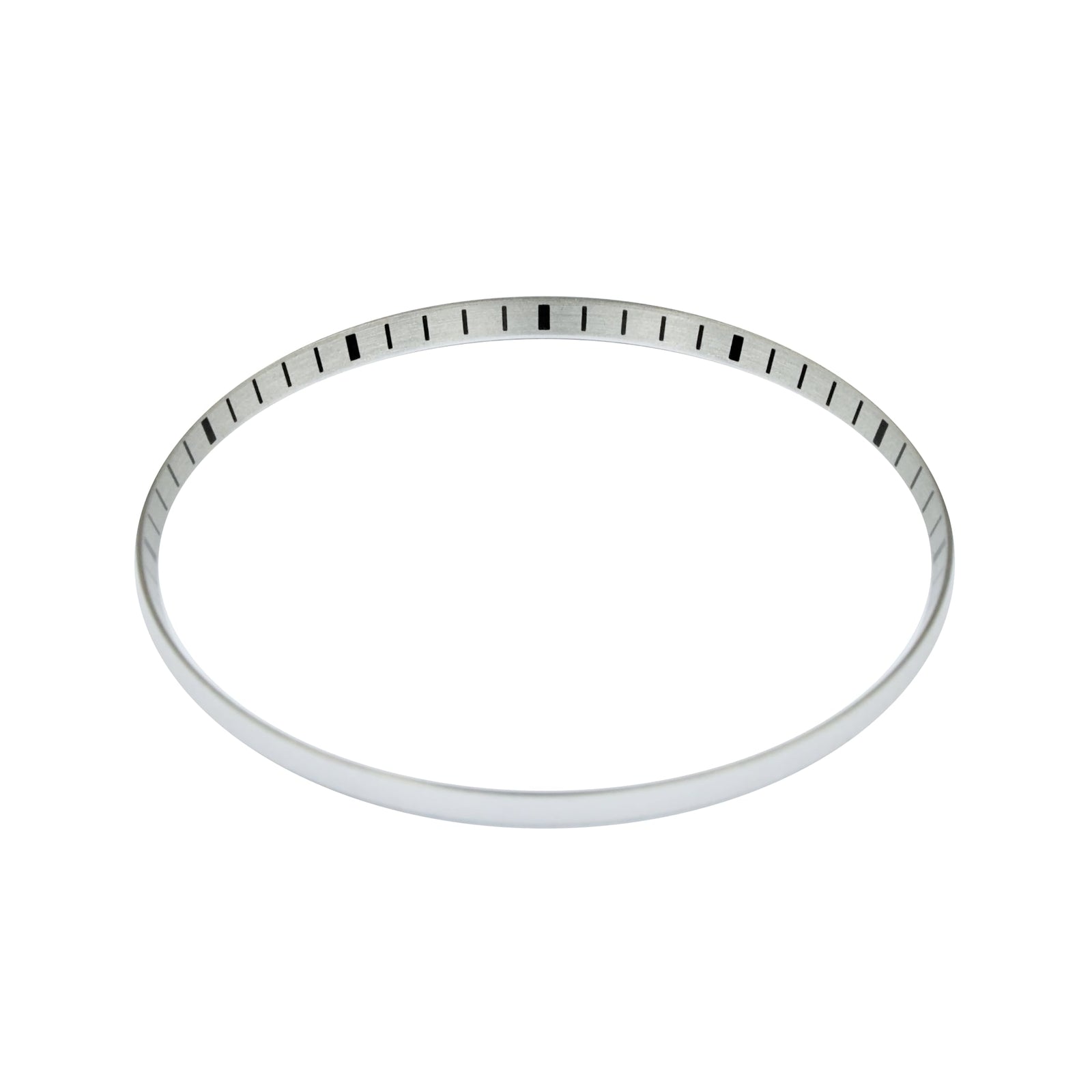 SKX013 Brushed Silver Chapter Ring - Black Markers [ULTRA THIN EDITION] - - - - Lucius Atelier - Swiss Quality Seiko Watch Mod Parts
