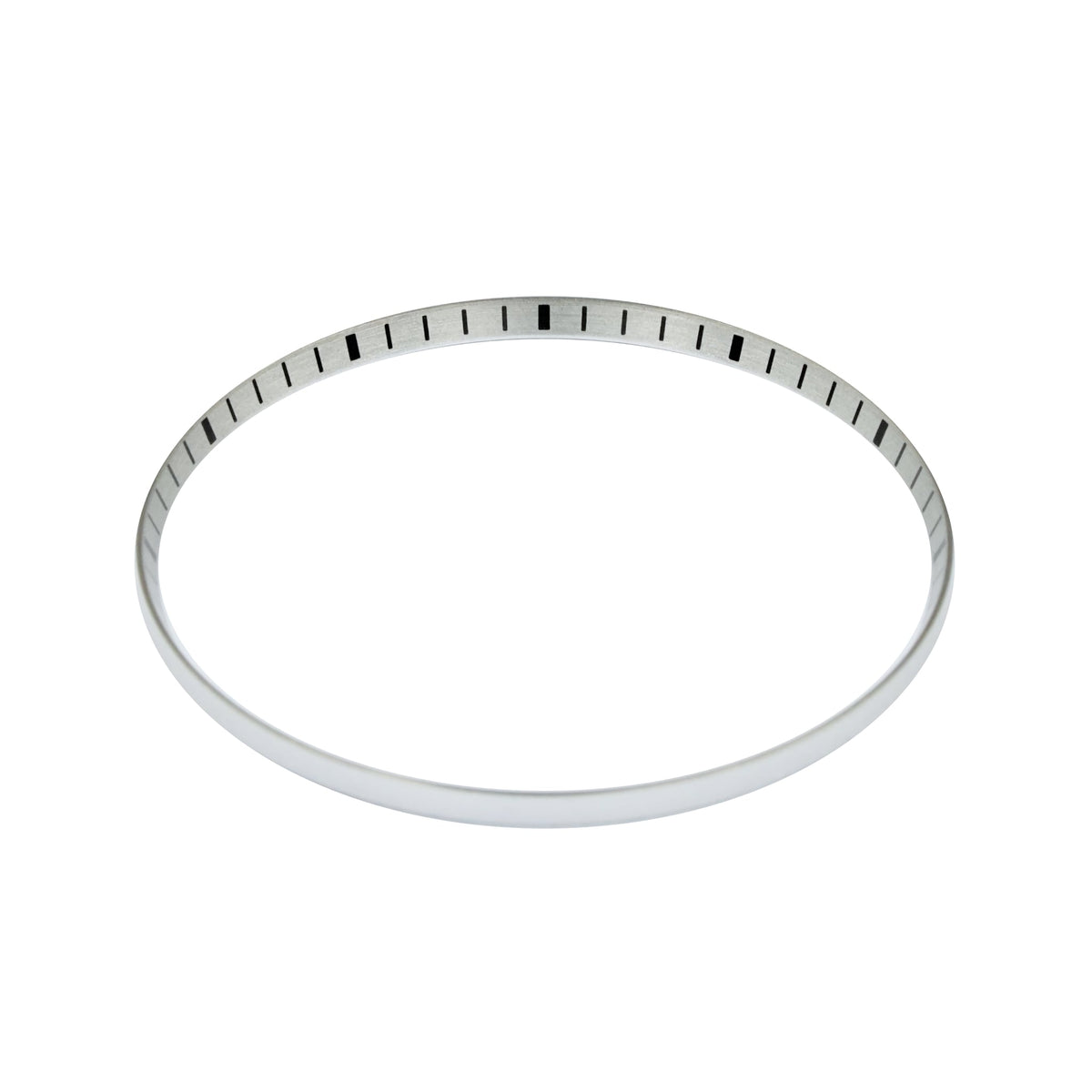 SKX013 Brushed Silver Chapter Ring - Black Markers [ULTRA THIN EDITION] - - - - Lucius Atelier - Swiss Quality Seiko Watch Mod Parts