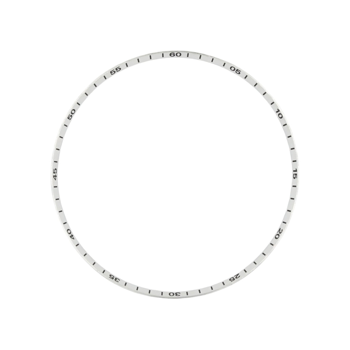 SKX013 Brushed Silver Chapter Ring - Black Numerals [ULTRA THIN EDITION] - - - - Lucius Atelier - Swiss Quality Seiko Watch Mod Parts