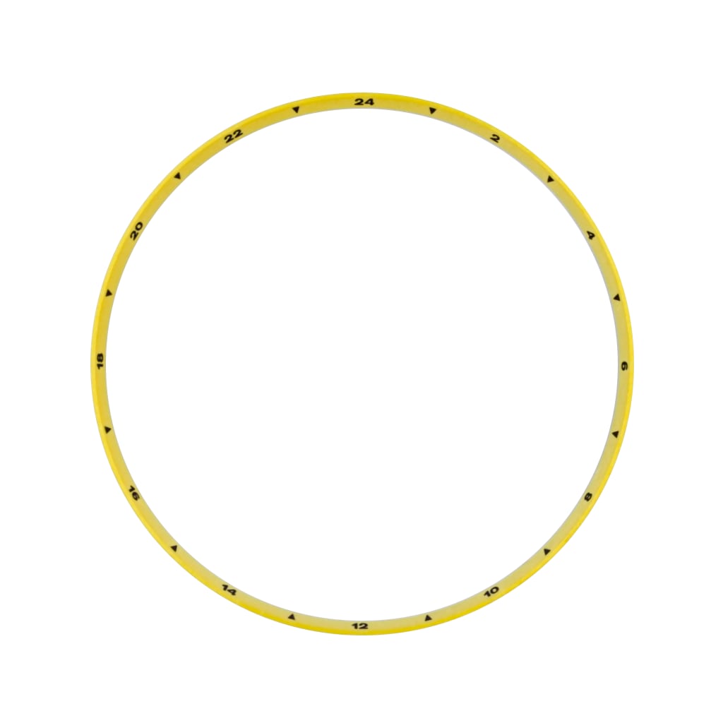 SKX013 Brushed Yellow Chapter Ring - GMT II 24H Numerals [ULTRA THIN EDITION] - - - - Lucius Atelier - Swiss Quality Seiko Watch Mod Parts