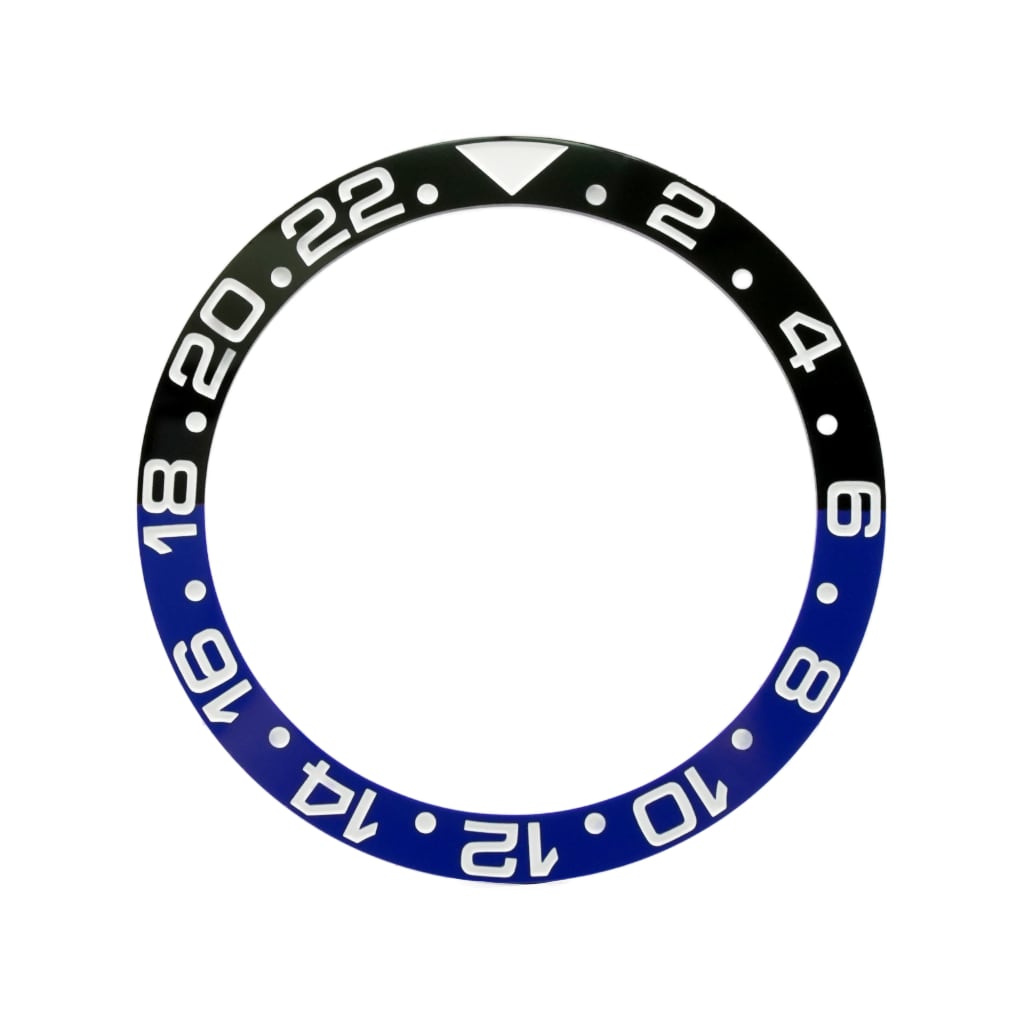 SKX013 Ceramic Bezel Insert (Slope) - GMT 24H - Batman Black/Blue - - - - Lucius Atelier - Swiss Quality Seiko Watch Mod Parts