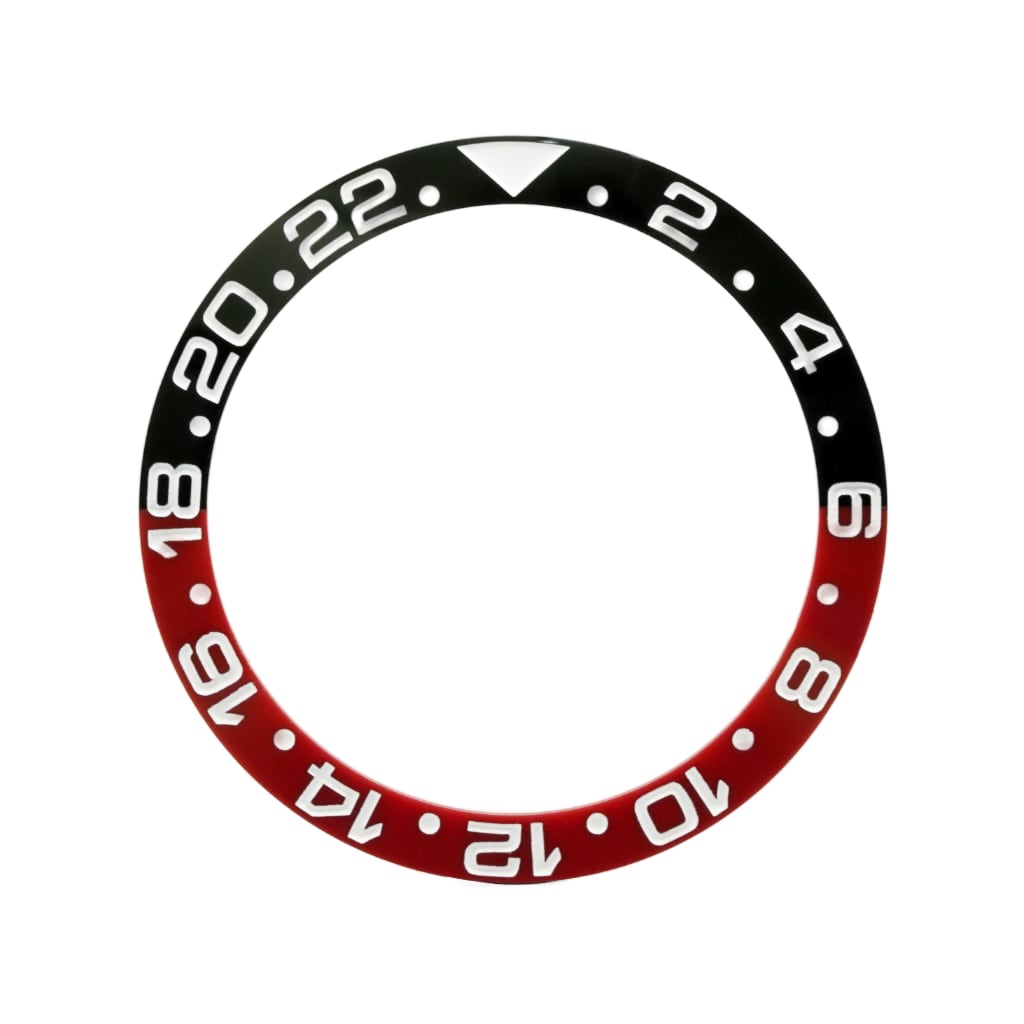 SKX013 Ceramic Bezel Insert (Slope) - GMT 24H - Coca-Cola Black/Red - - - - Lucius Atelier - Swiss Quality Seiko Watch Mod Parts