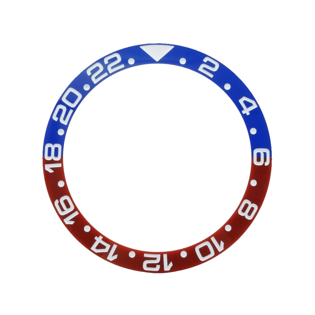 SKX013 Ceramic Bezel Insert (Slope) - GMT 24H - Pepsi Blue/Red - - - - Lucius Atelier - Swiss Quality Seiko Watch Mod Parts