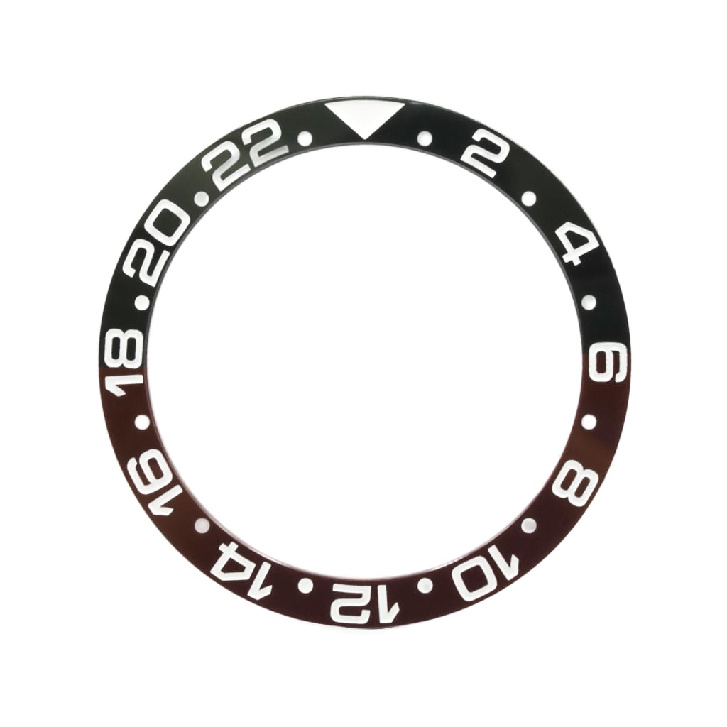 SKX013 Ceramic Bezel Insert (Slope) - GMT 24H - Root Beer Black/Brown - - - - Lucius Atelier - Swiss Quality Seiko Watch Mod Parts