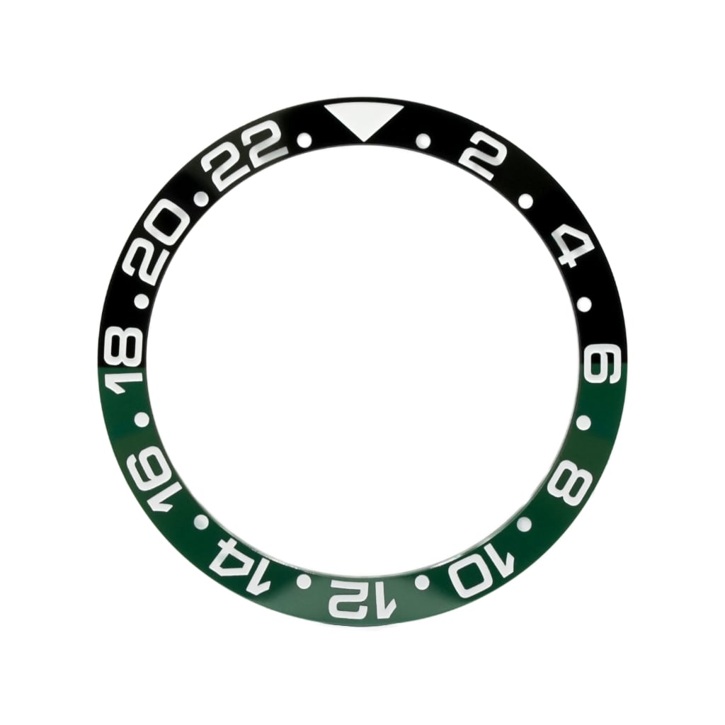 SKX013 Ceramic Bezel Insert (Slope) - GMT 24H - Sprite Black/Green - - - - Lucius Atelier - Swiss Quality Seiko Watch Mod Parts