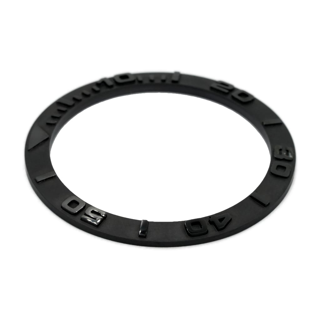 SKX013 Ceramic Bezel Insert (Slope) - Yacht Master Black - - - - Lucius Atelier - Swiss Quality Seiko Watch Mod Parts