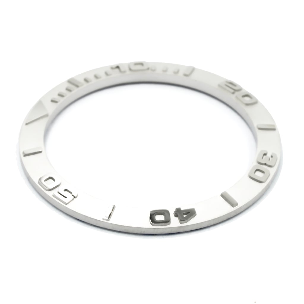 SKX013 Ceramic Bezel Insert (Slope) - Yacht Master Silver - - - - Lucius Atelier - Swiss Quality Seiko Watch Mod Parts