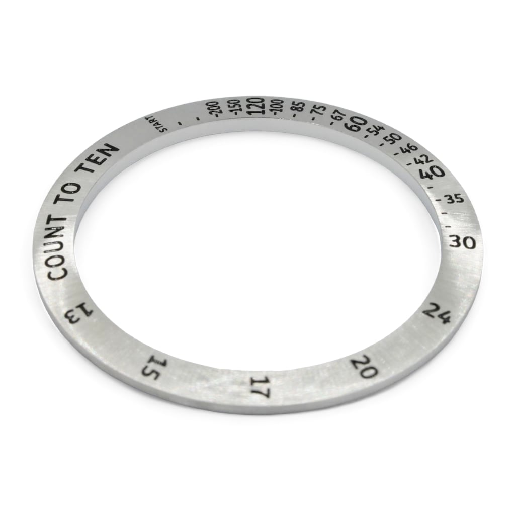 SKX013 Steel Bezel Insert (Slope) - Pulsometer - Black Markers - - - - Lucius Atelier - Swiss Quality Seiko Watch Mod Parts