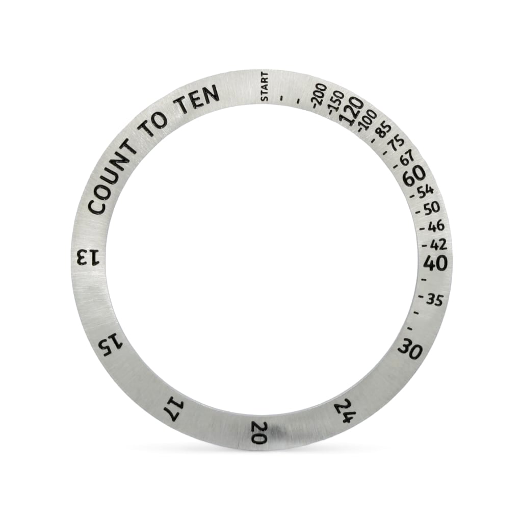 SKX013 Steel Bezel Insert (Slope) - Pulsometer - Black Markers - - - - Lucius Atelier - Swiss Quality Seiko Watch Mod Parts