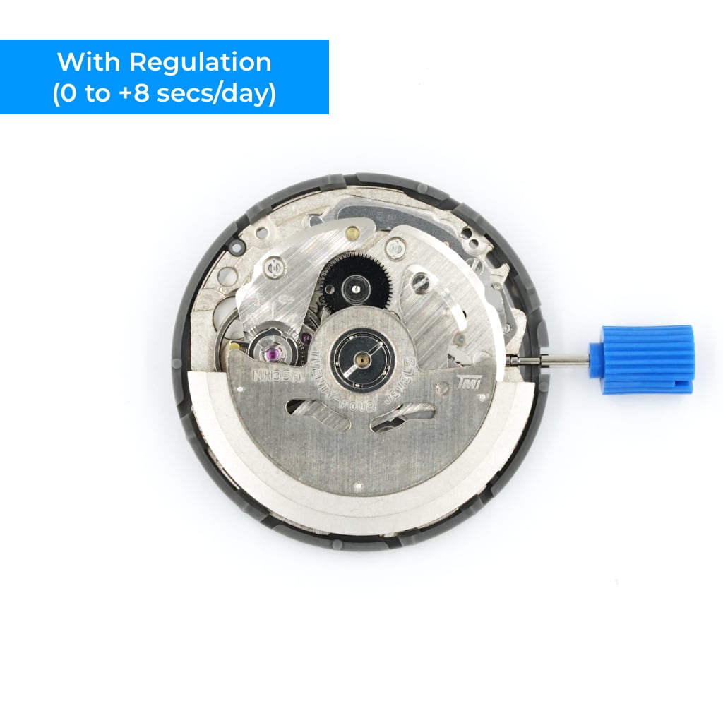 Seiko (TMI) NH35 Automatic Movement - Date @ 6H (White) - Regulated (0 to +8 secs/day) - - - Lucius Atelier - Swiss Quality Seiko Watch Mod Parts